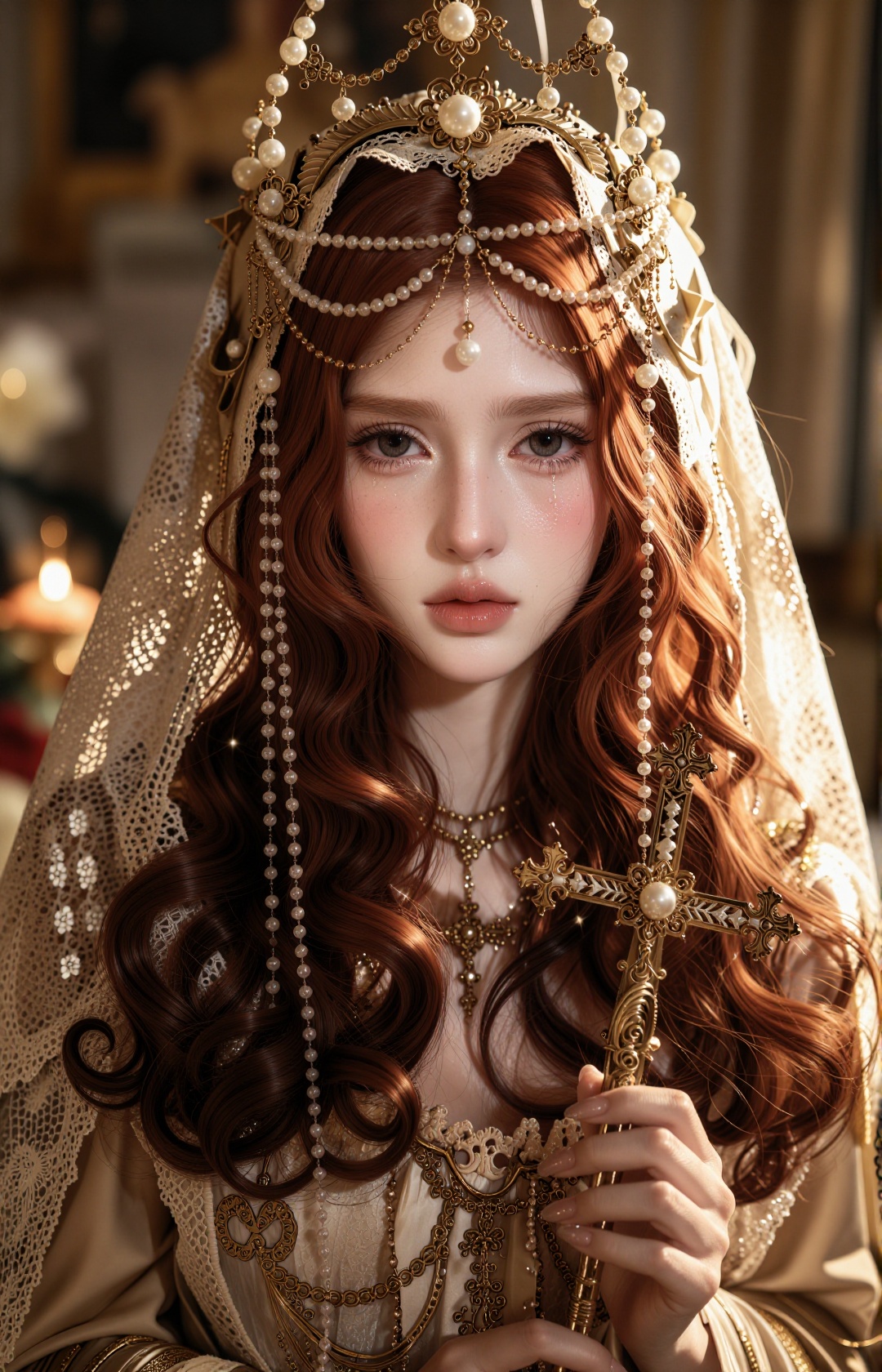 cinematic royal portrait,  delicate doll-like facial features,  porcelain skin on Tensor.Art