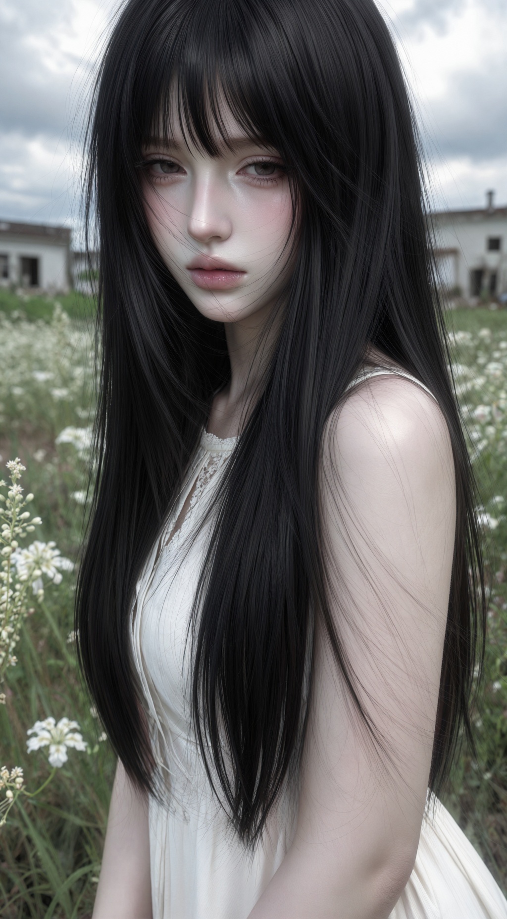 cinematic portrait,  pale porcelain skin,  delicate facial features on Tensor.Art