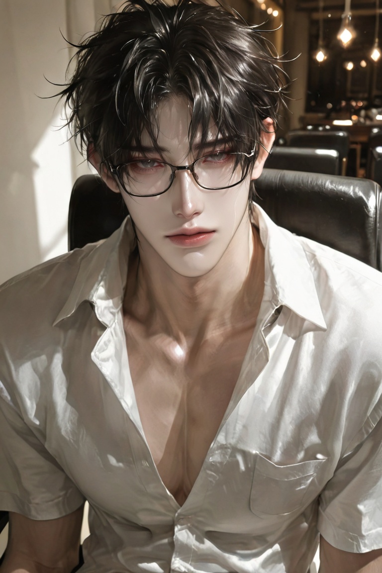 1boy,  handsome japan collage,  messy layered hair on Tensor.Art