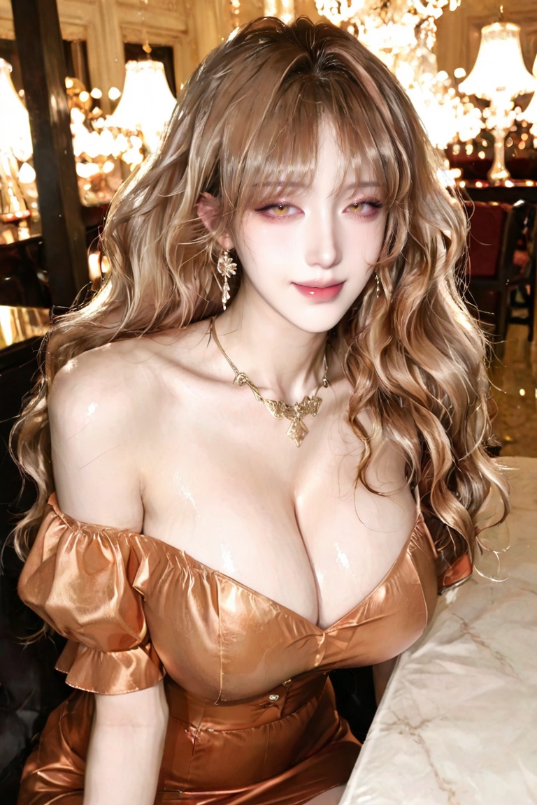 1 girl,  beautiful korean heiress,  long wavy hair on Tensor.Art