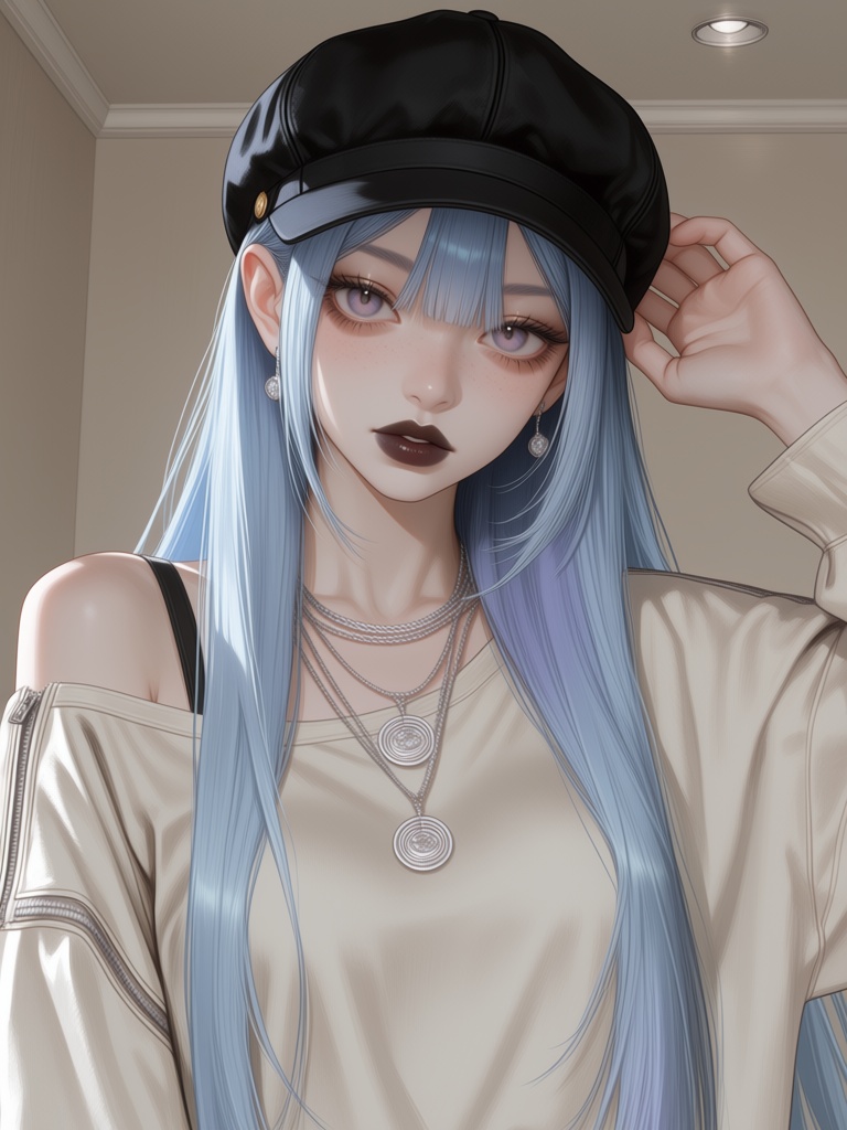 1girl,  *****,  dark contoured lipstick on Tensor.Art