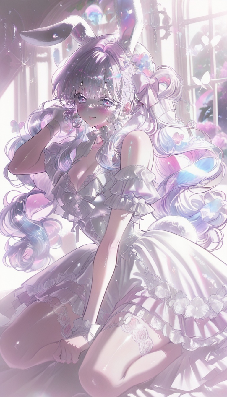 masterpiece,  beautiful detailed anime girl,  wearing extravagant fairy lolita dress on Tensor.Art