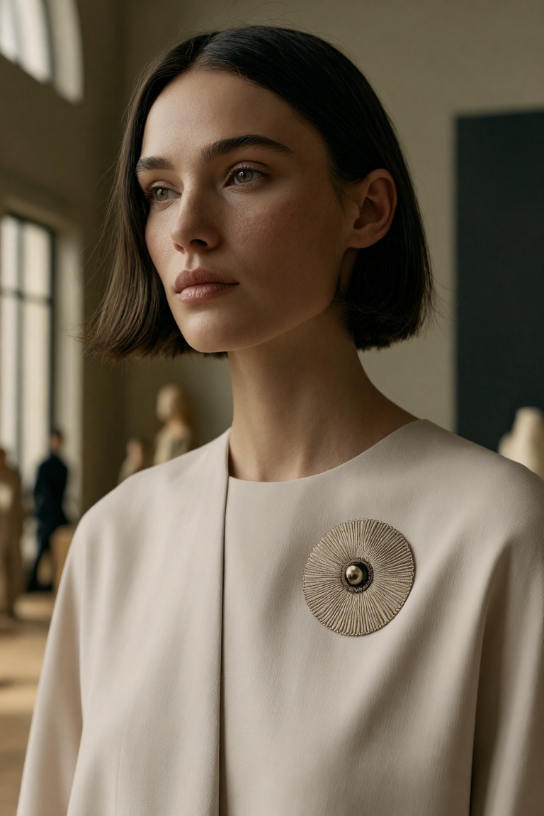 Ultra-realistic contemporary luxury fashion photography. Sophisticated European woman aged 32-38. Natural beauty,  subtle...