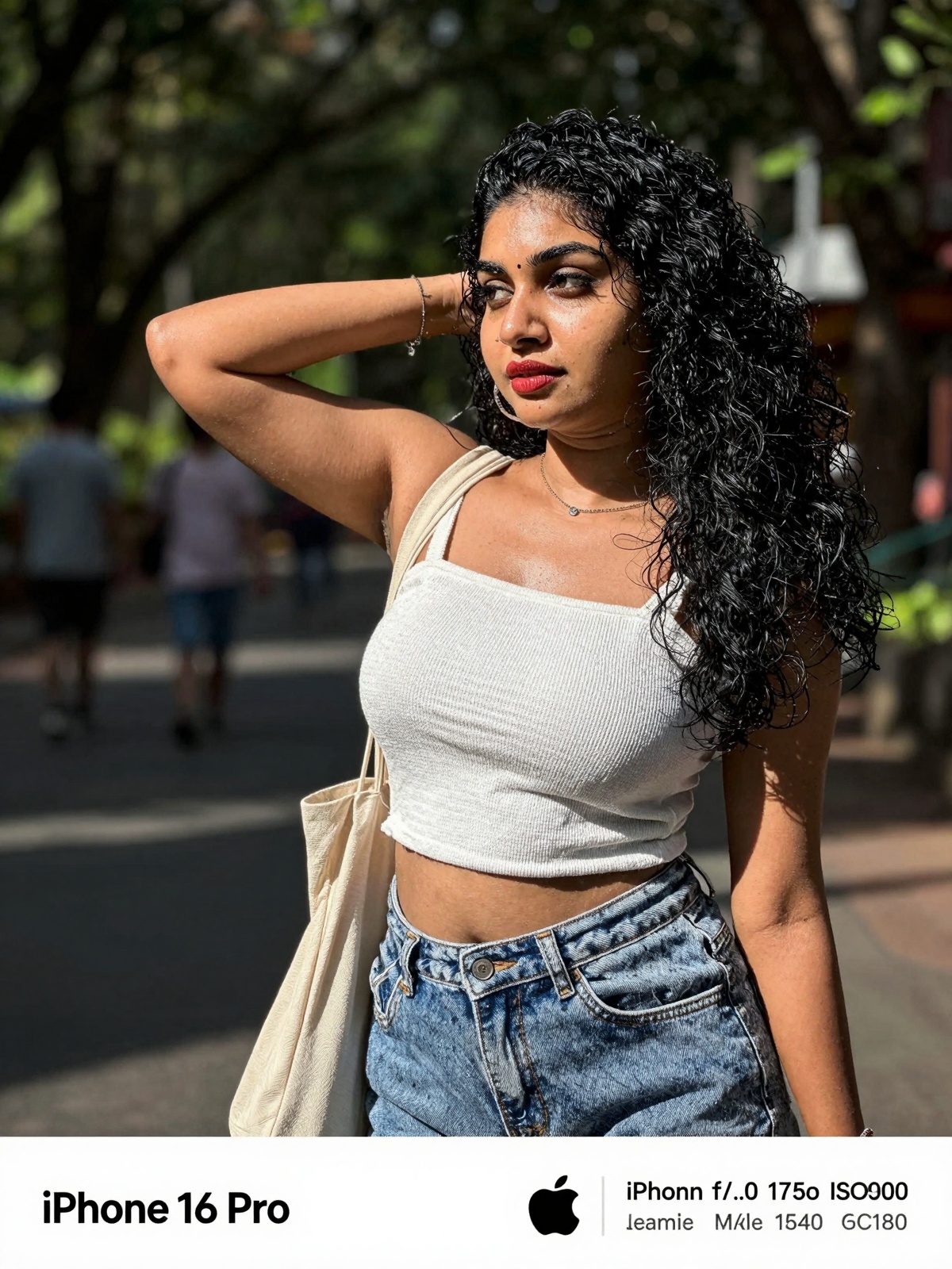gorgeous random woman in random outfit posing for a sensual photography session at a local park,  Mobile photography,  sho...