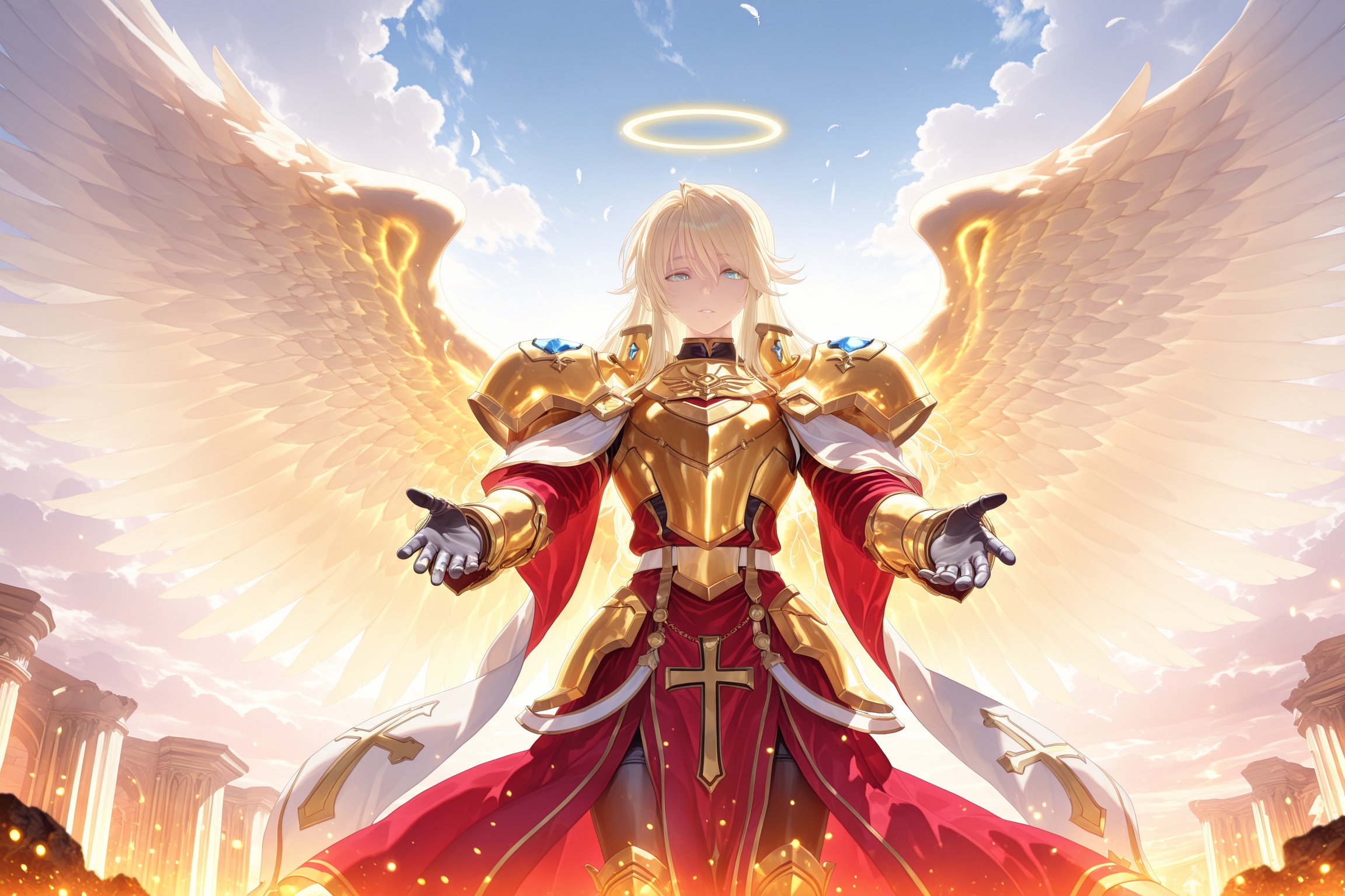 michael_hsdxd_illxl`,  `***** male`,  `long blond hair` on Tensor.Art