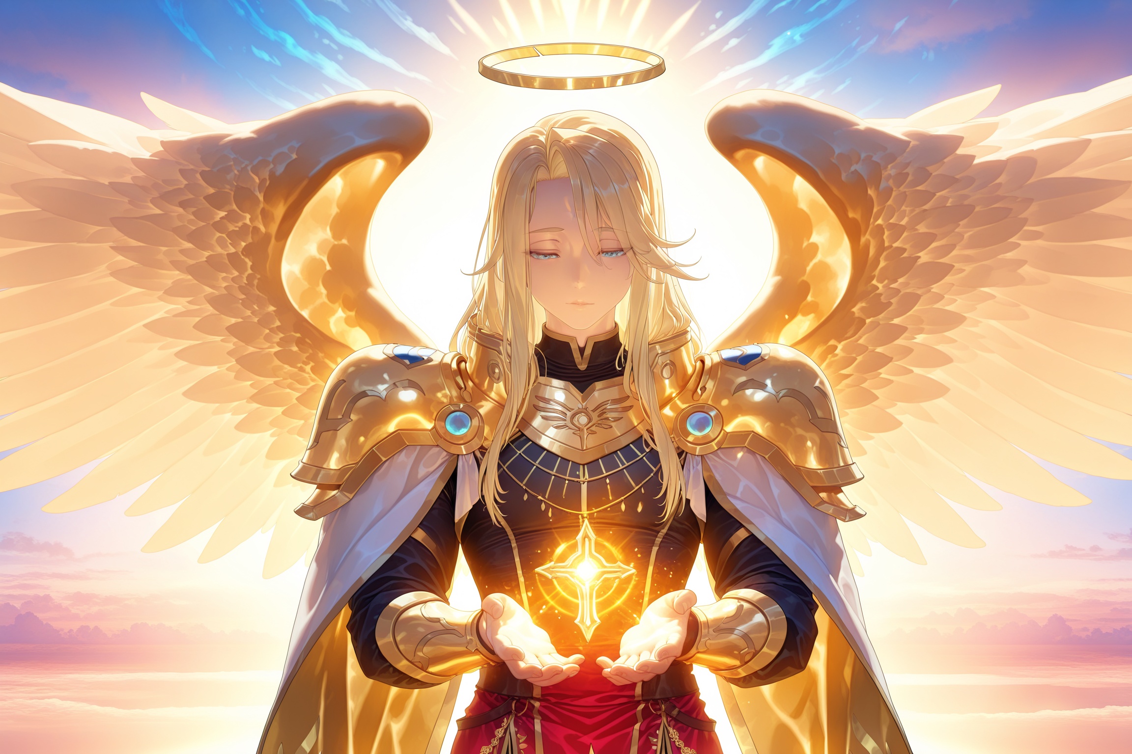 michael_hsdxd_illxl`,  `***** male`,  `long blond hair` on Tensor.Art