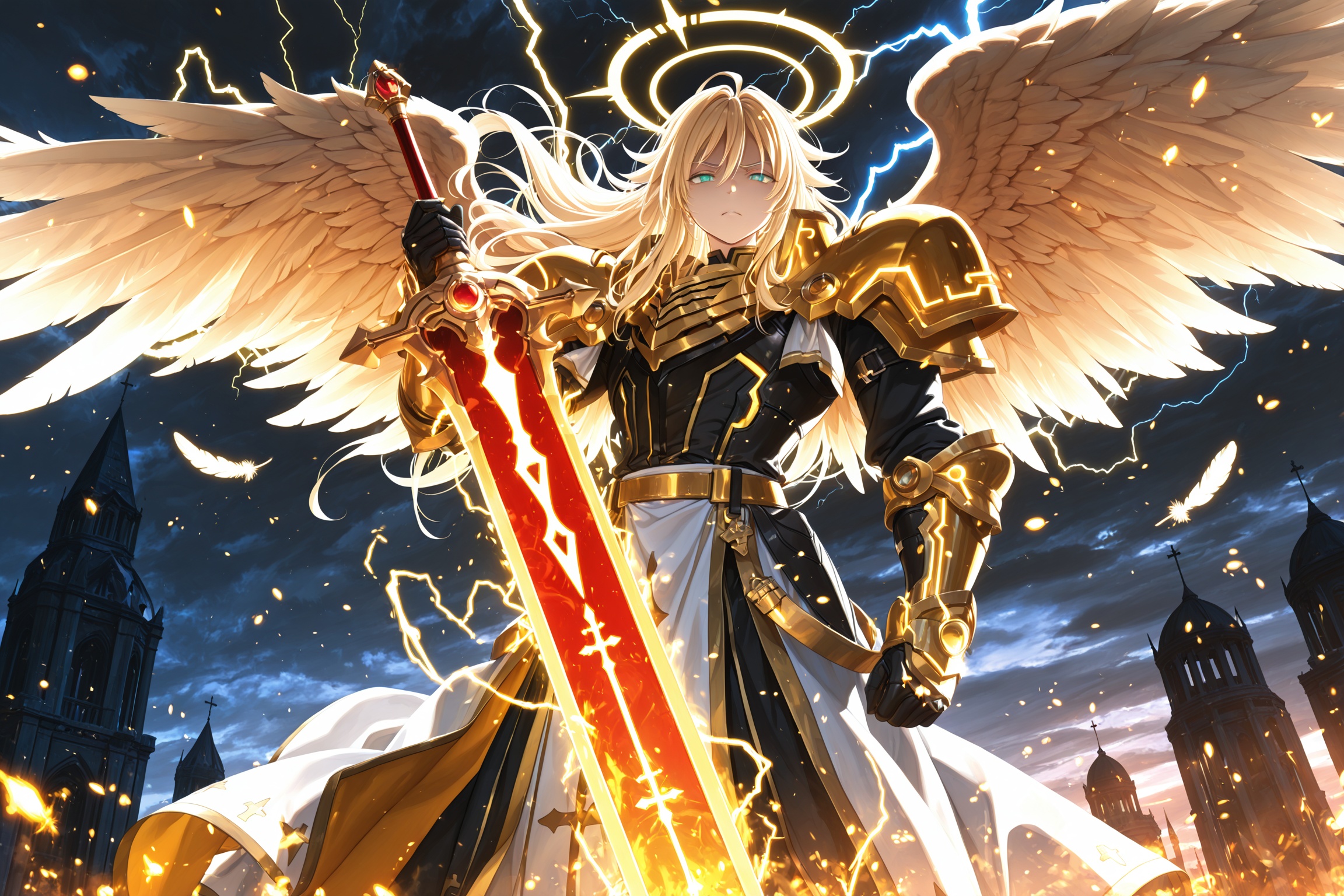 michael_hsdxd_illxl,  ***** male,  long blond hair on Tensor.Art