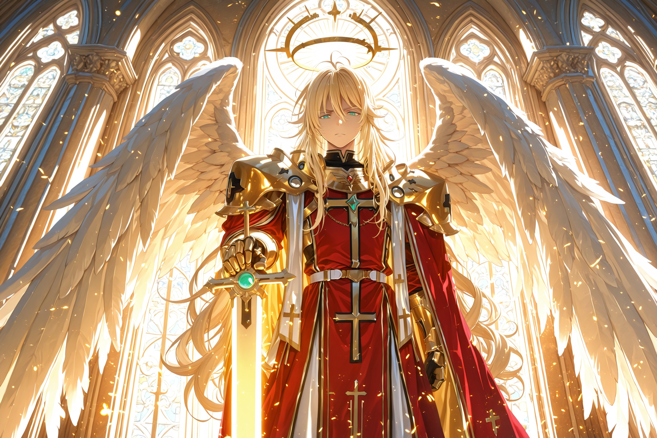 michael_hsdxd_illxl,  ***** male,  long blond hair on Tensor.Art