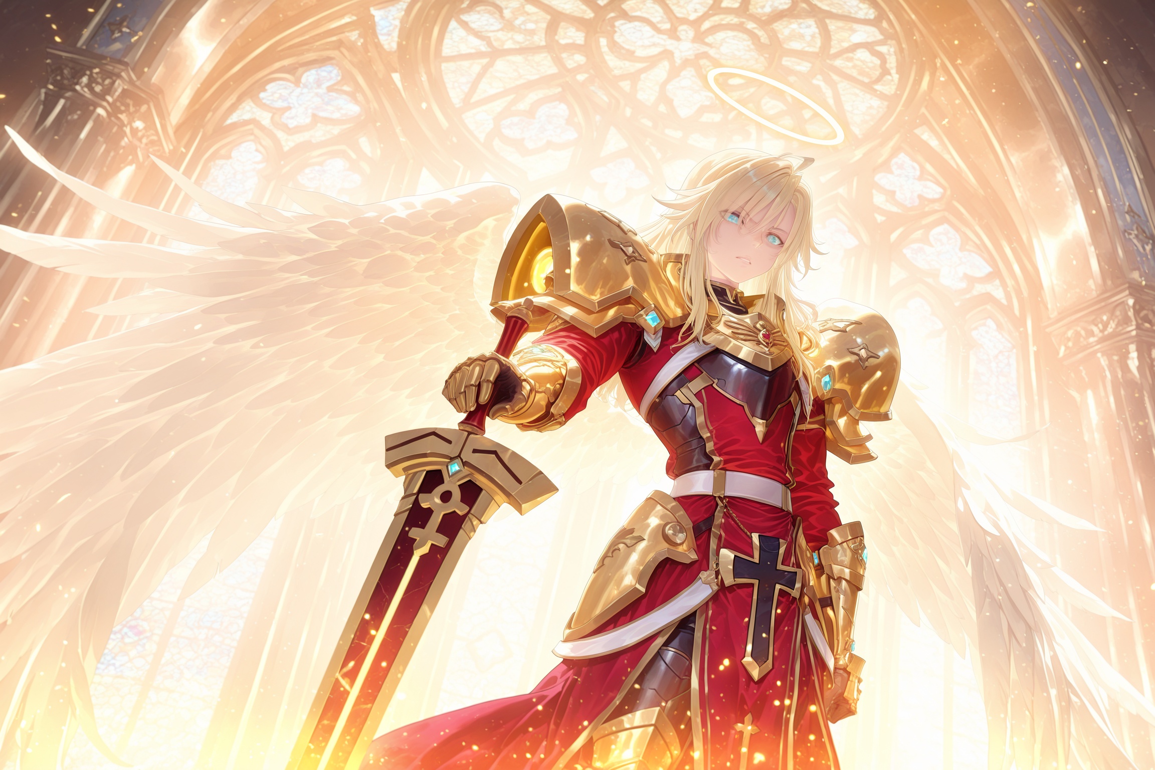 michael_hsdxd_illxl`,  `***** male`,  `long blond hair` on Tensor.Art