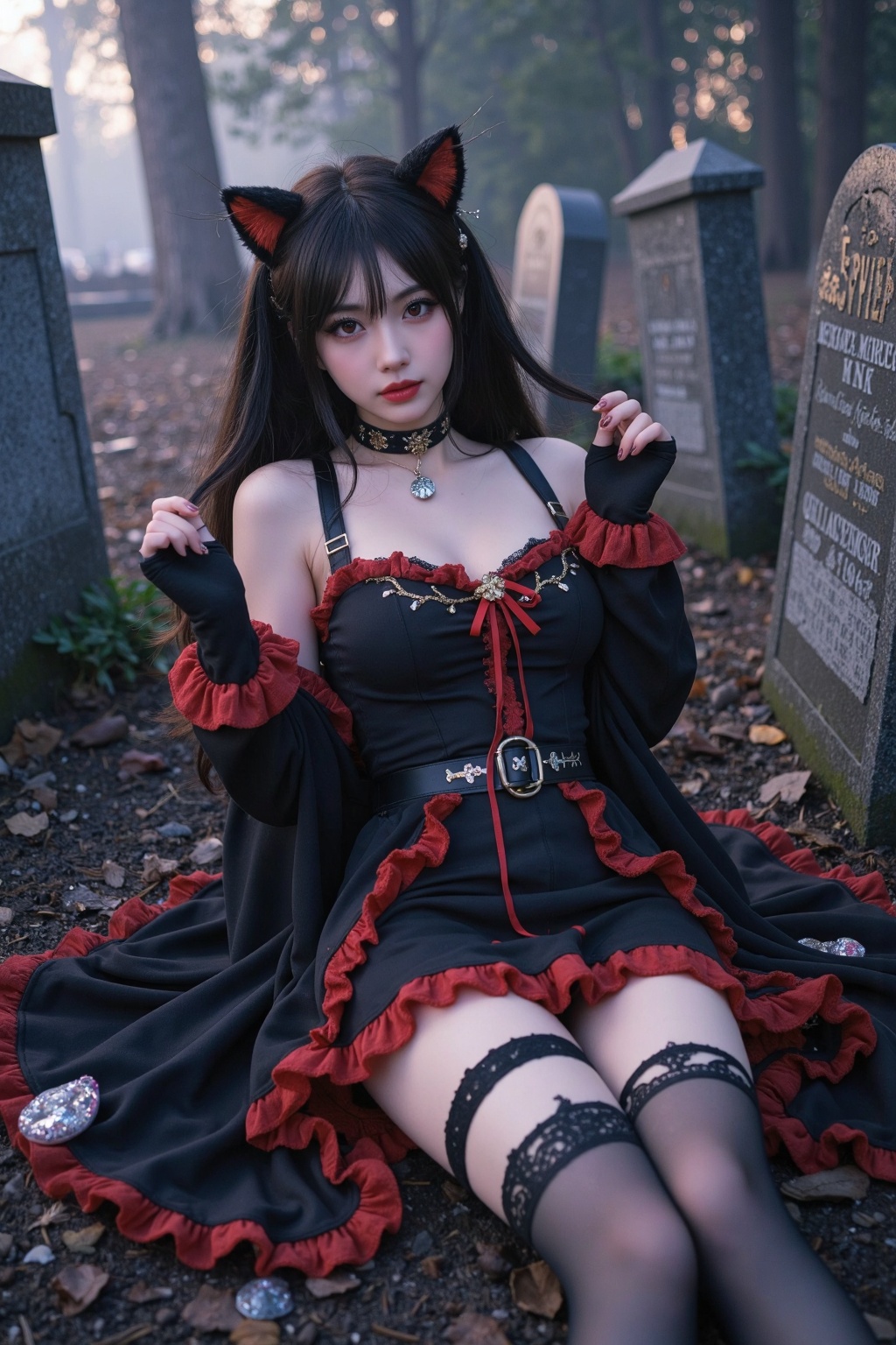 1girl,  Kuroki Monika,  black hair by ikun on Tensor.Art