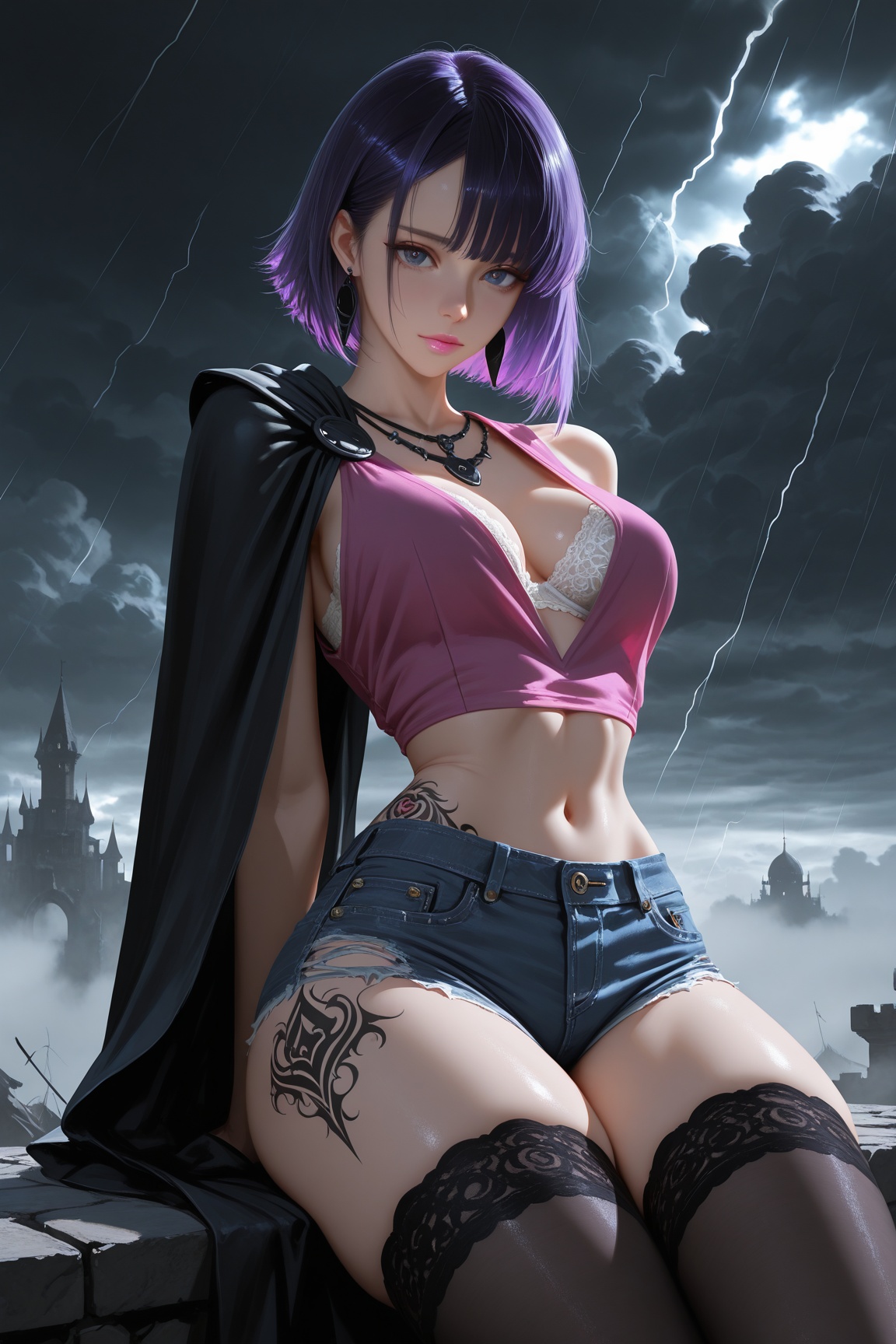 Beautiful young girl,  short hair,  bangs on Tensor.Art