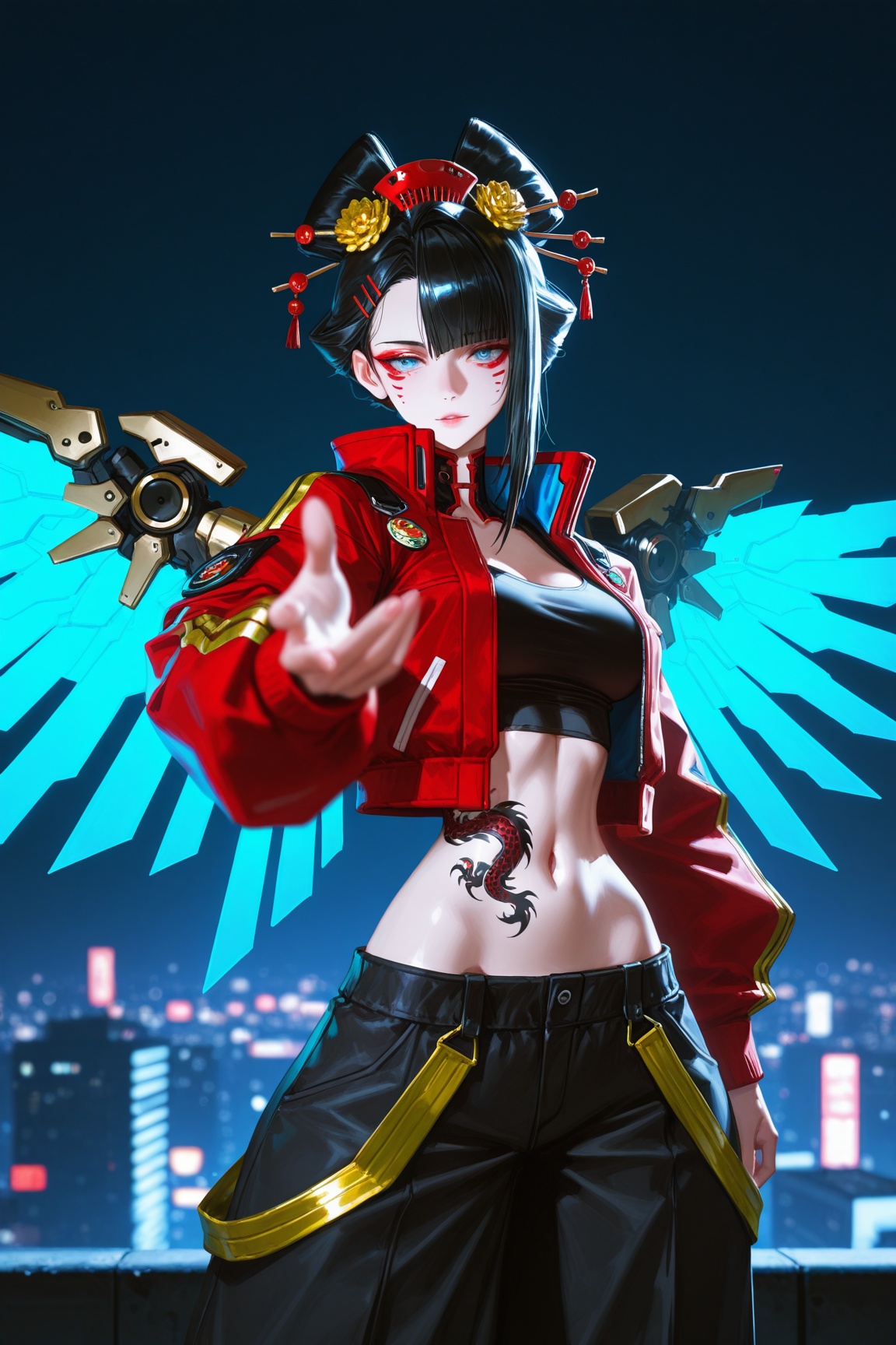 1girl,  geisha,  black hair on Tensor.Art
