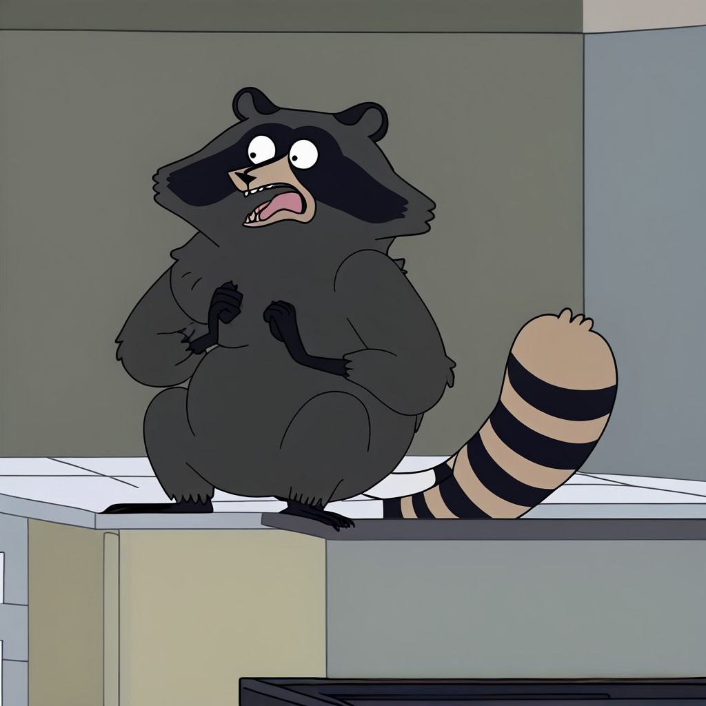 scumbag raccoon,  feral,  solo on Tensor.Art