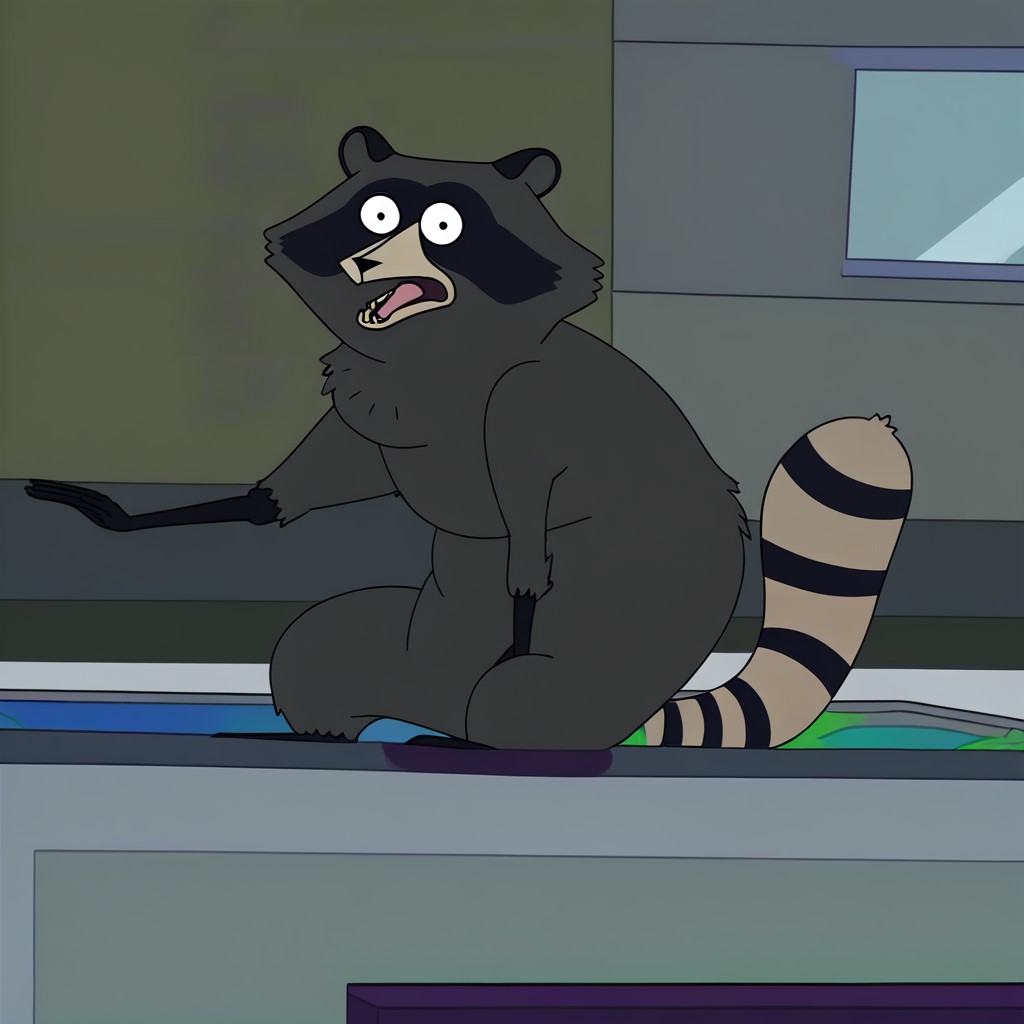 scumbag raccoon,  feral,  solo on Tensor.Art