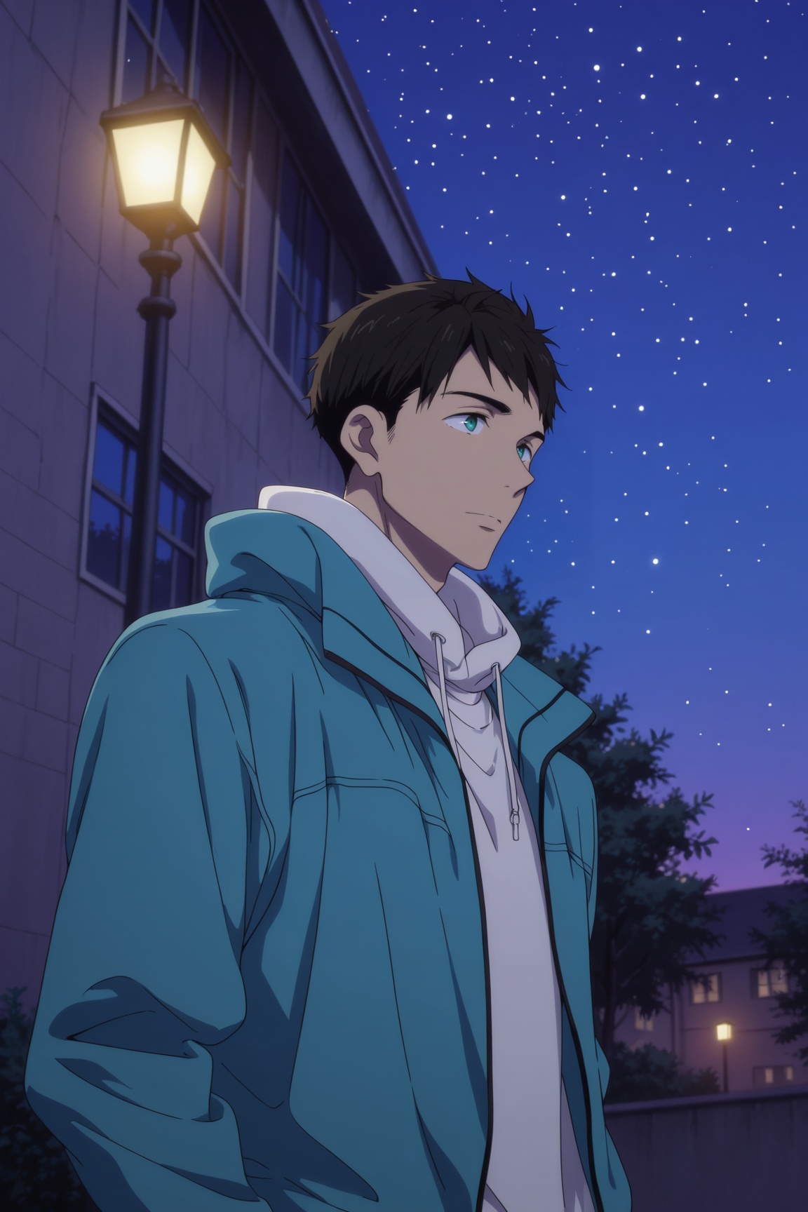 sosuke yamazaki,  black hair,  aqua eyes on Tensor.Art