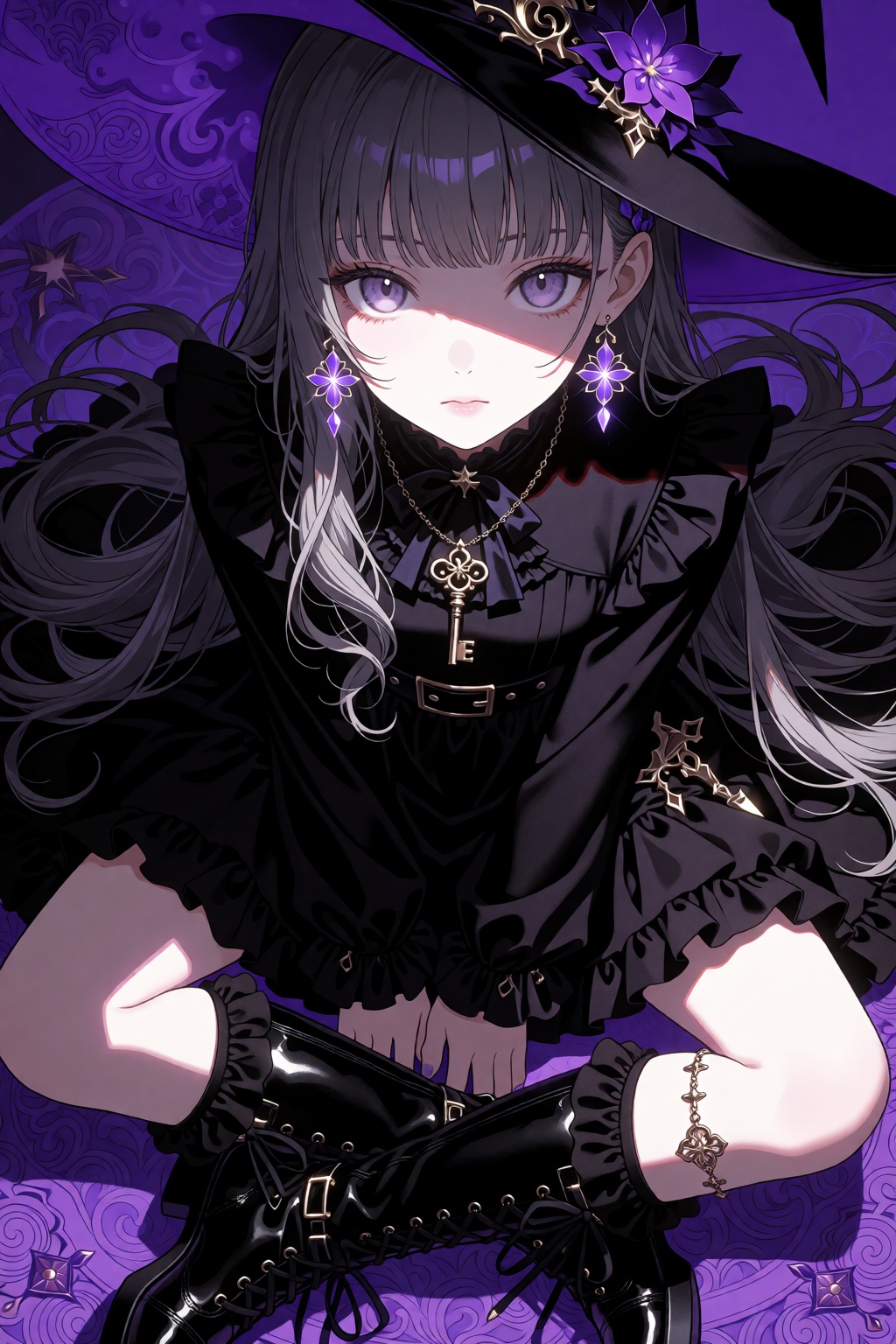 A striking 1girl illustration depicts The Herta,  rendered in the PPG_illustrious style with an ultra-detailed aesthetic t...