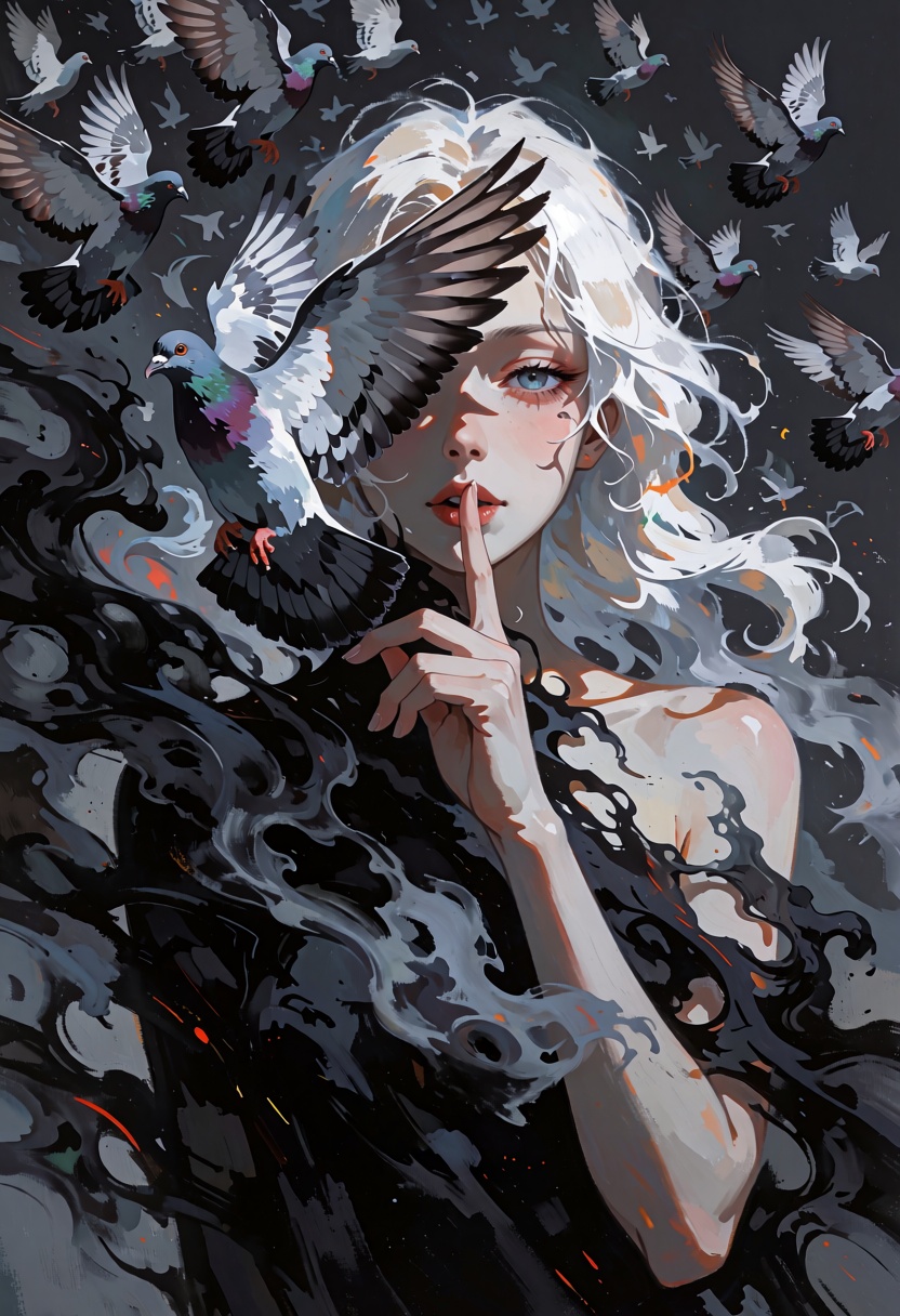 Anime cinematic Acrylic style painting that is expressive,  gives it a dynamic and emotional quality. Anime art of a styli...