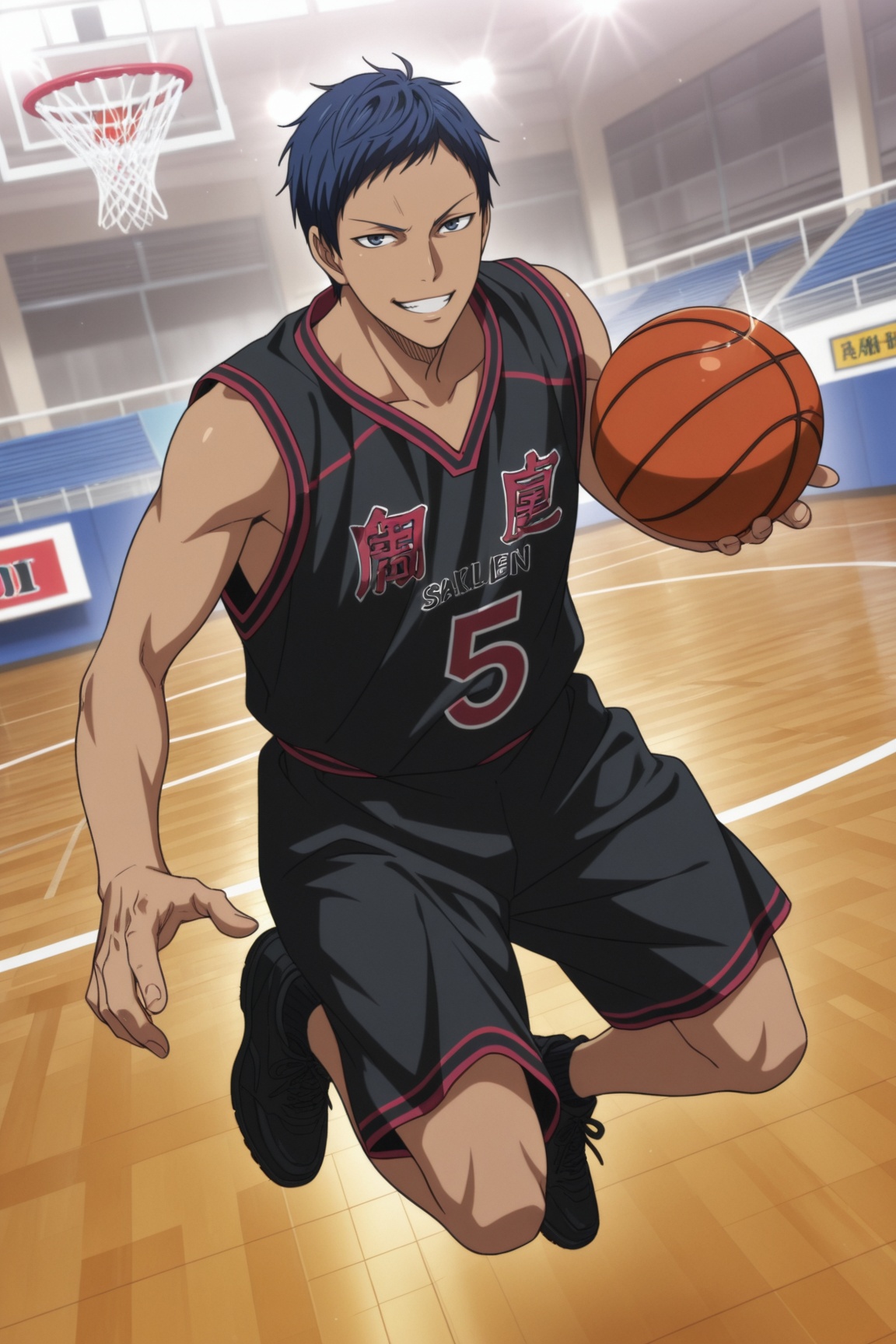 daiki aomine,  blue hair,  blue eyes on Tensor.Art