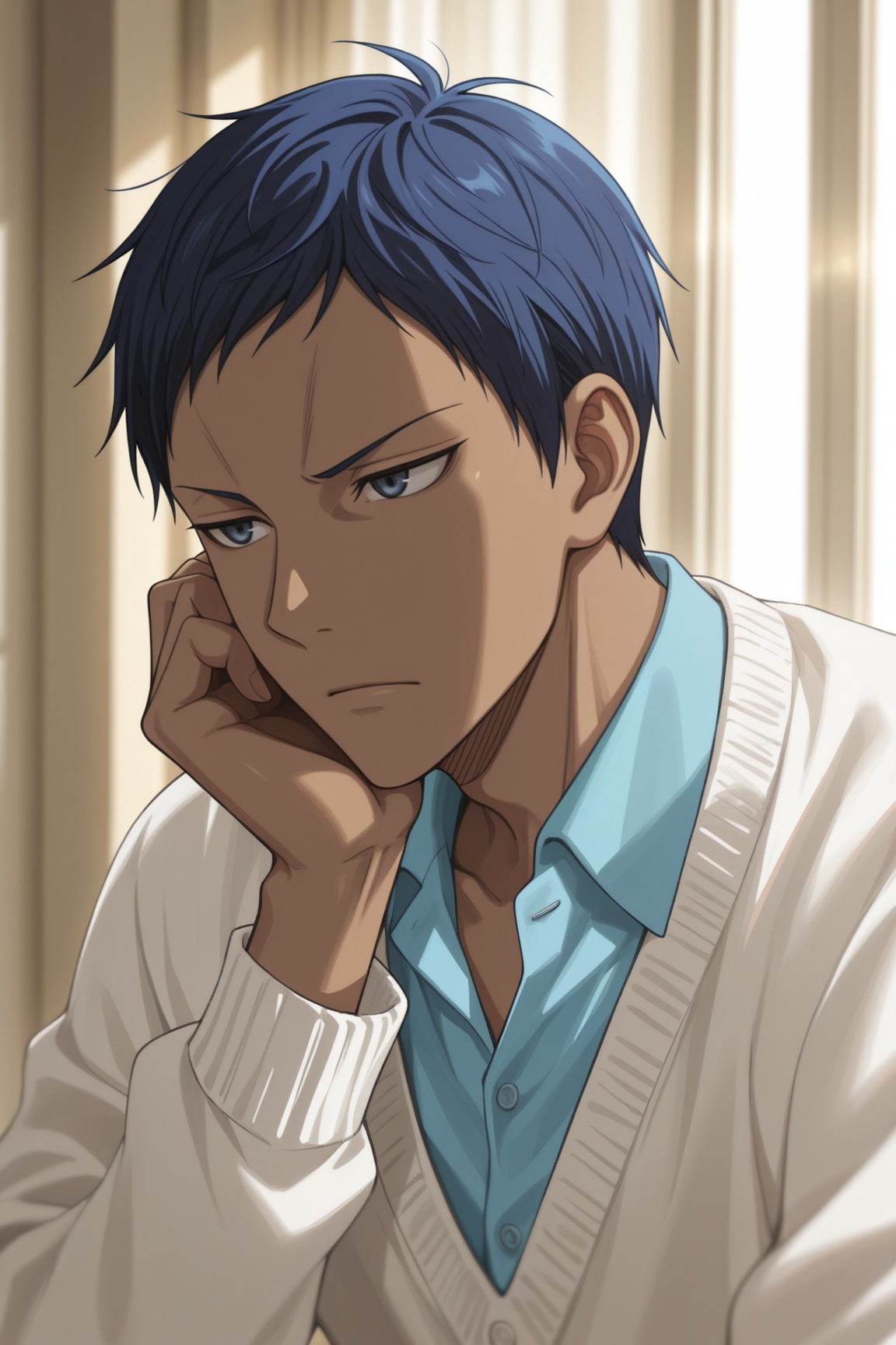 daiki aomine,  blue hair,  blue eyes on Tensor.Art
