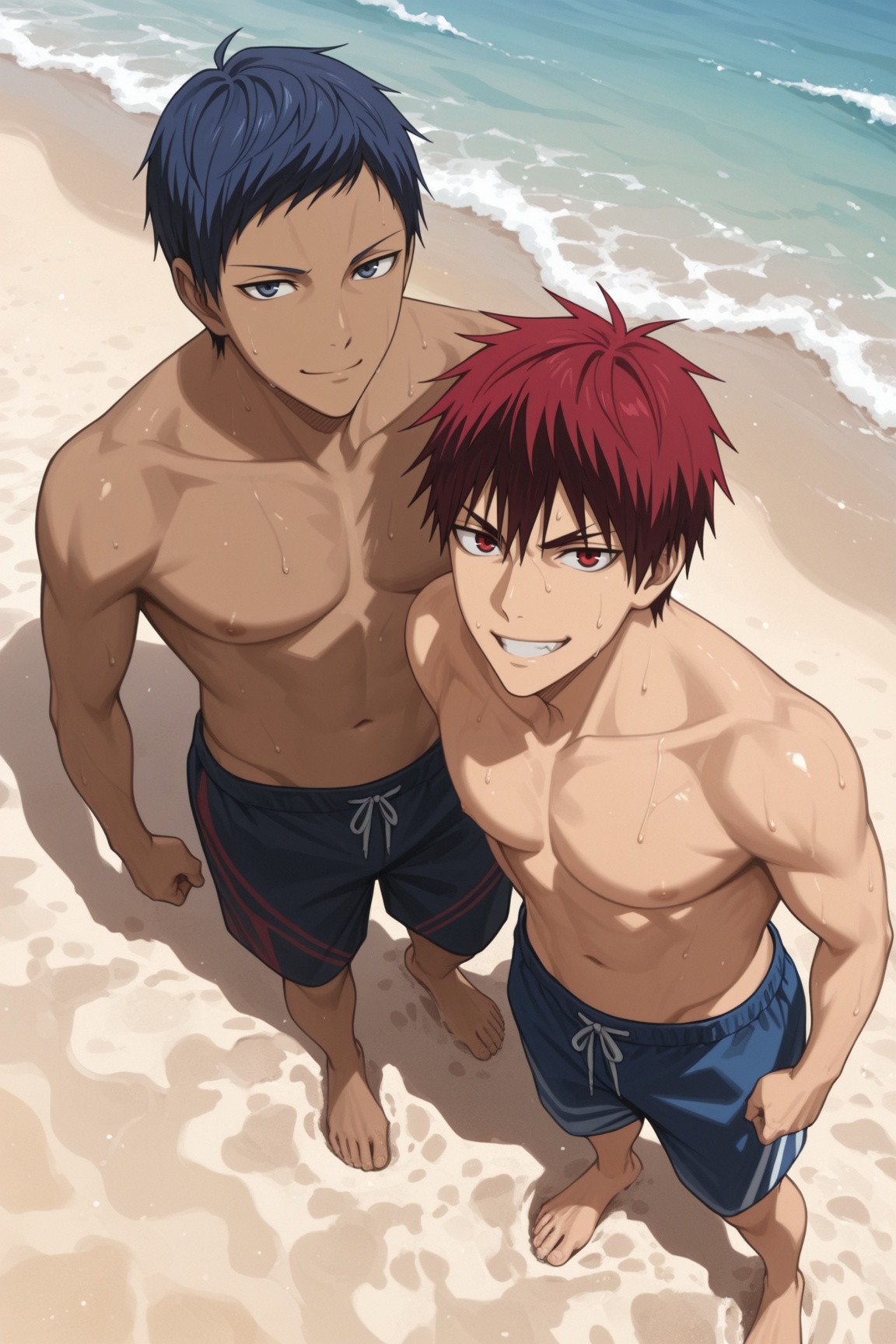 daiki aomine,  blue hair,  blue eyes on Tensor.Art