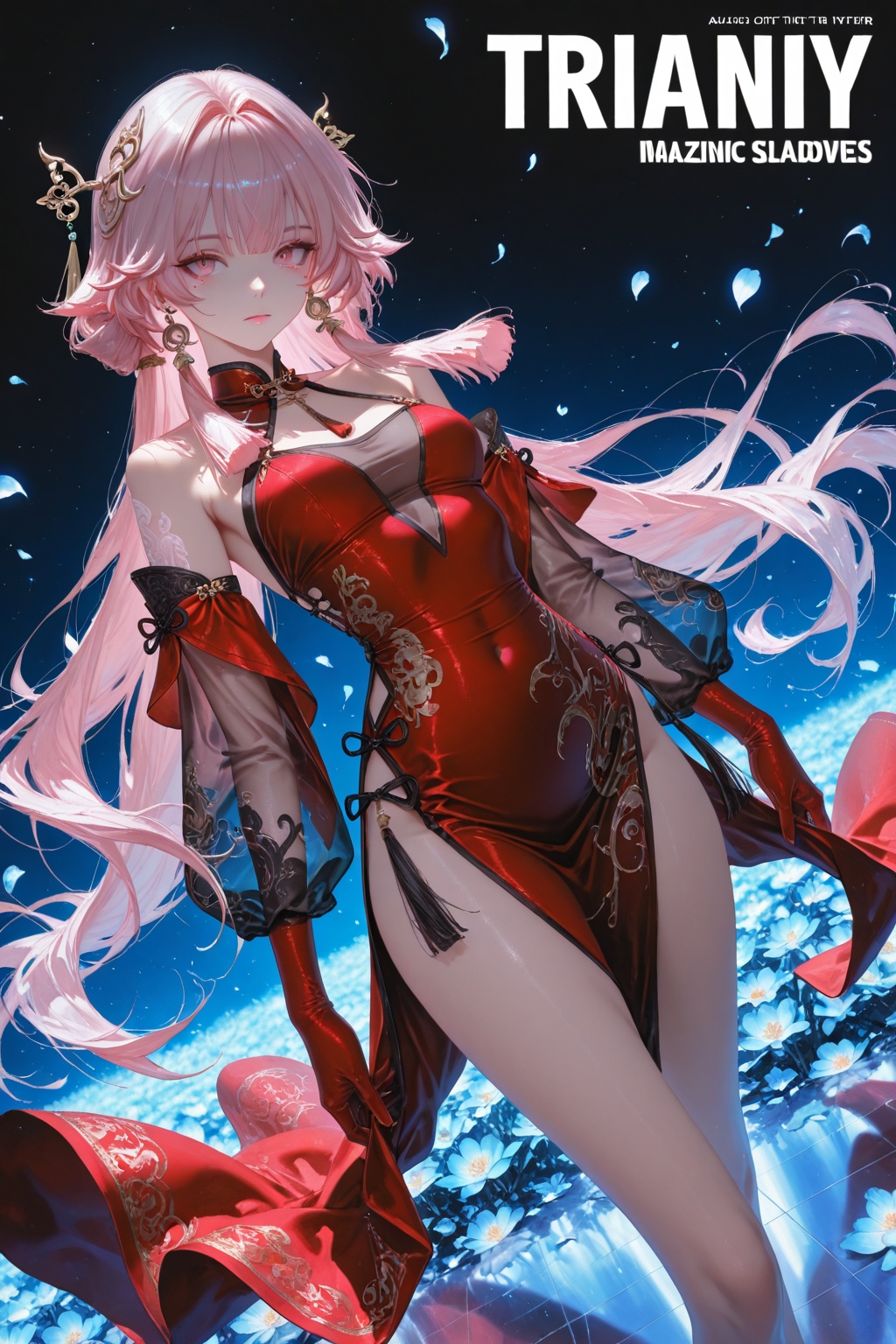 Changli\(wuthering waves\),  1girl,  pink hair on Tensor.Art