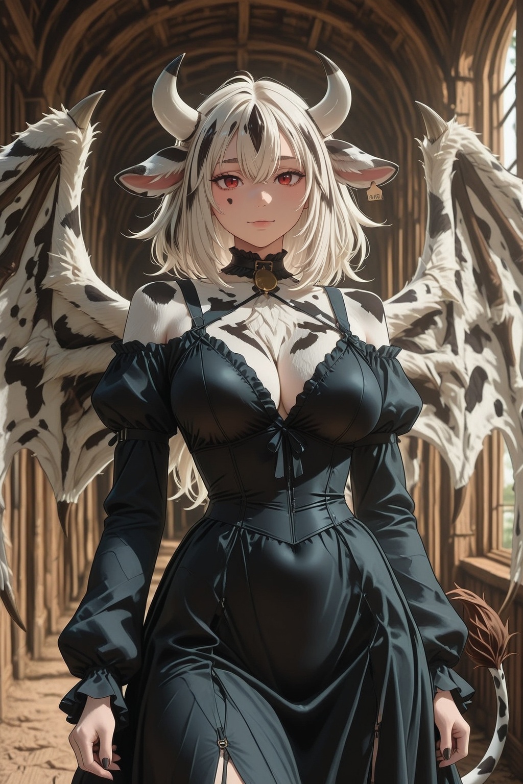 Gyumi,  gothic dress. cow tail. on Tensor.Art
