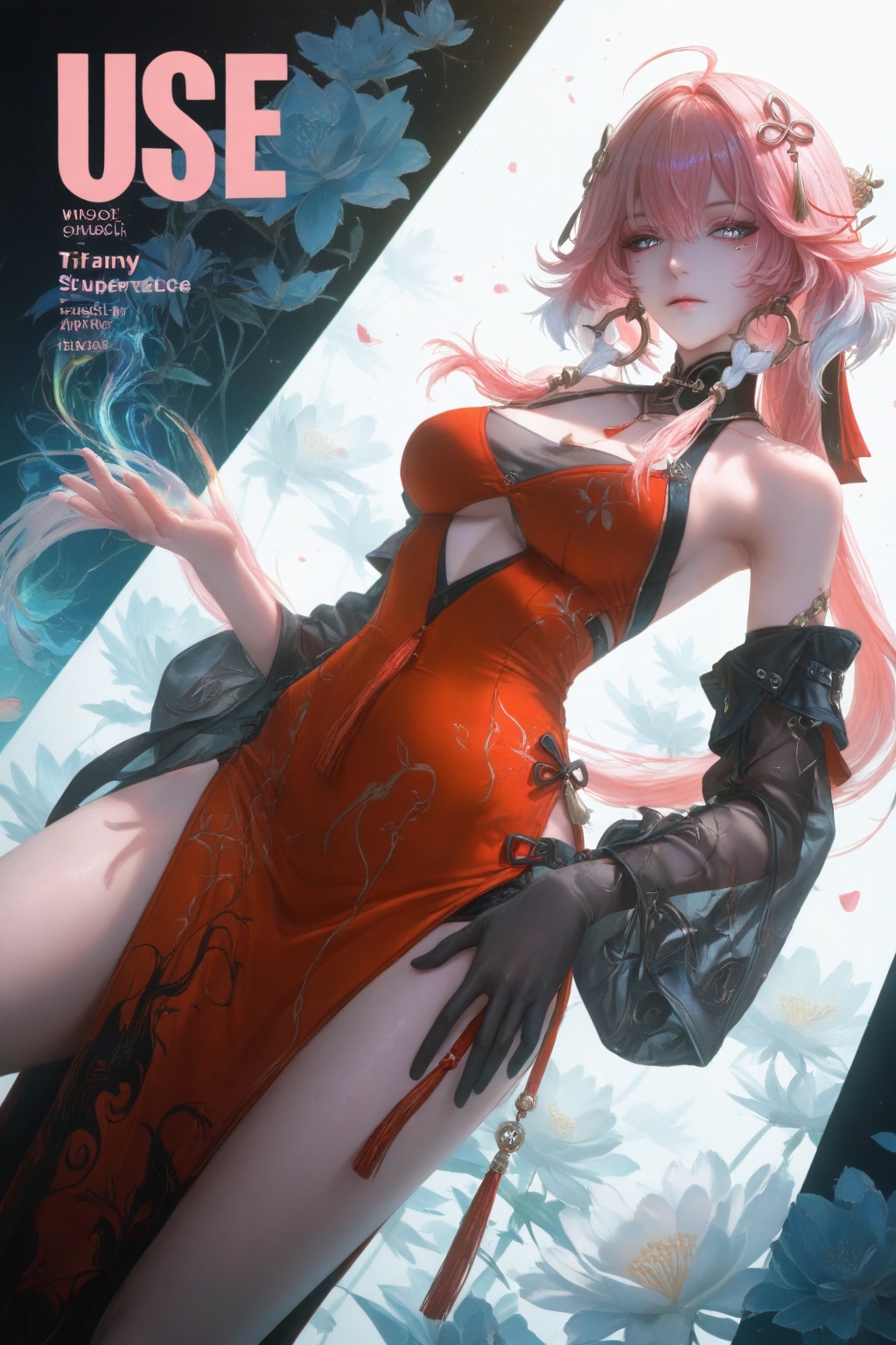 Changli\(wuthering waves\),  1girl,  pink hair on Tensor.Art