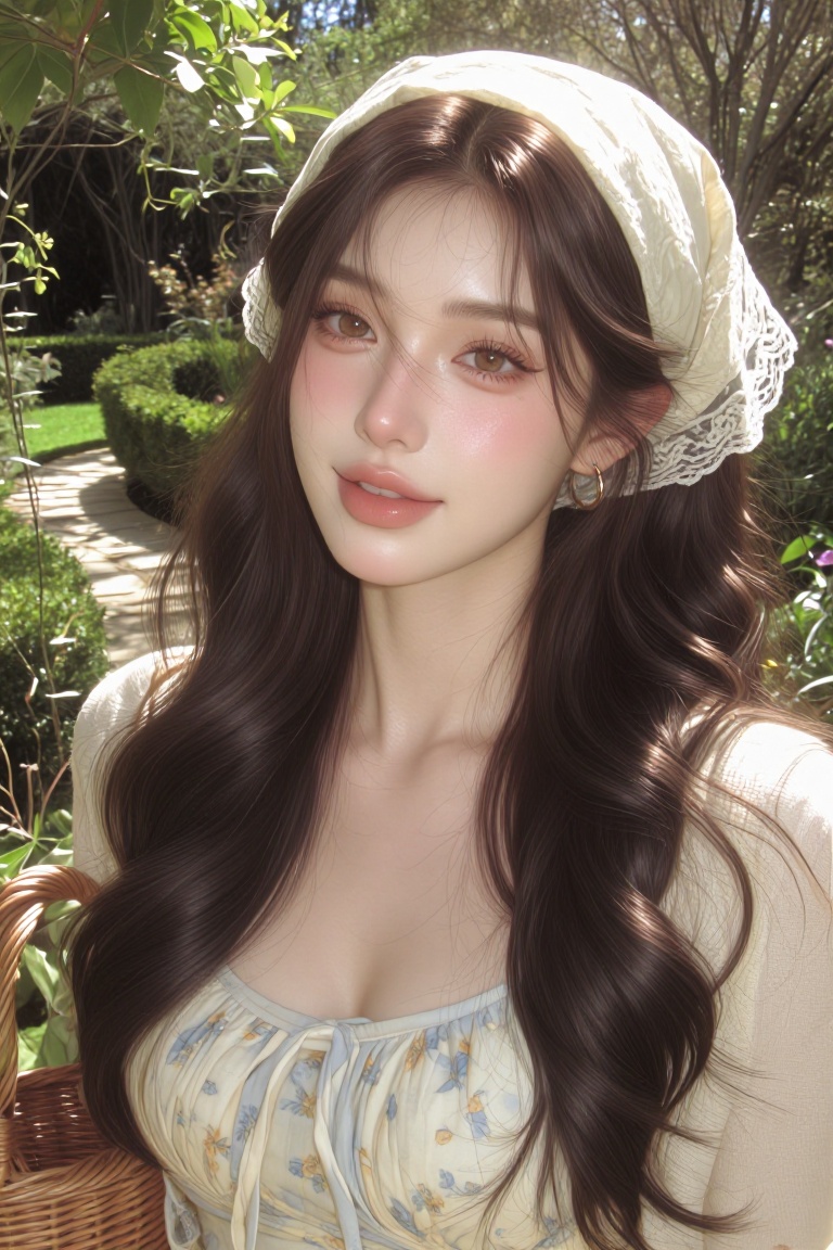 glass skin,  semi close-up from the chest up of a young woman with soft dreamy classical beauty,  an oval face shape on Te...