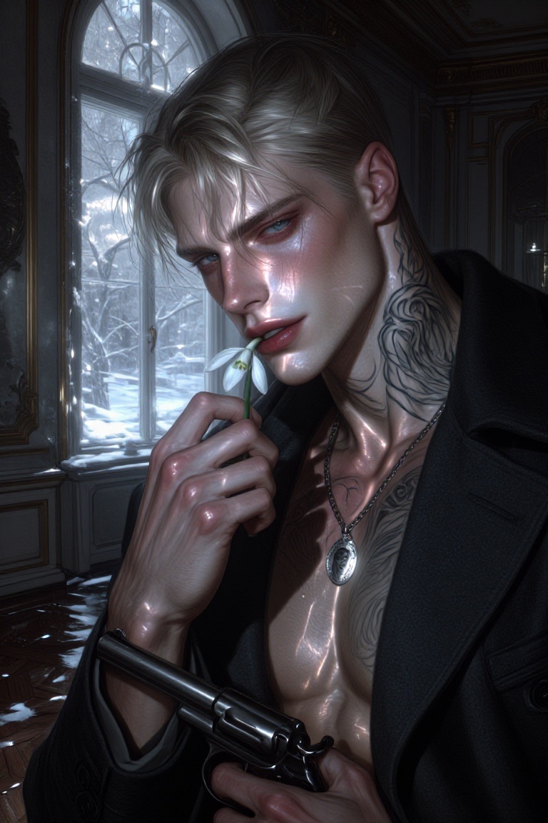 Tox1c1ty,  semi-closeup chest-up shot of a ridiculously handsome old-money Russian heir in his mid-twenties,  standing bef...