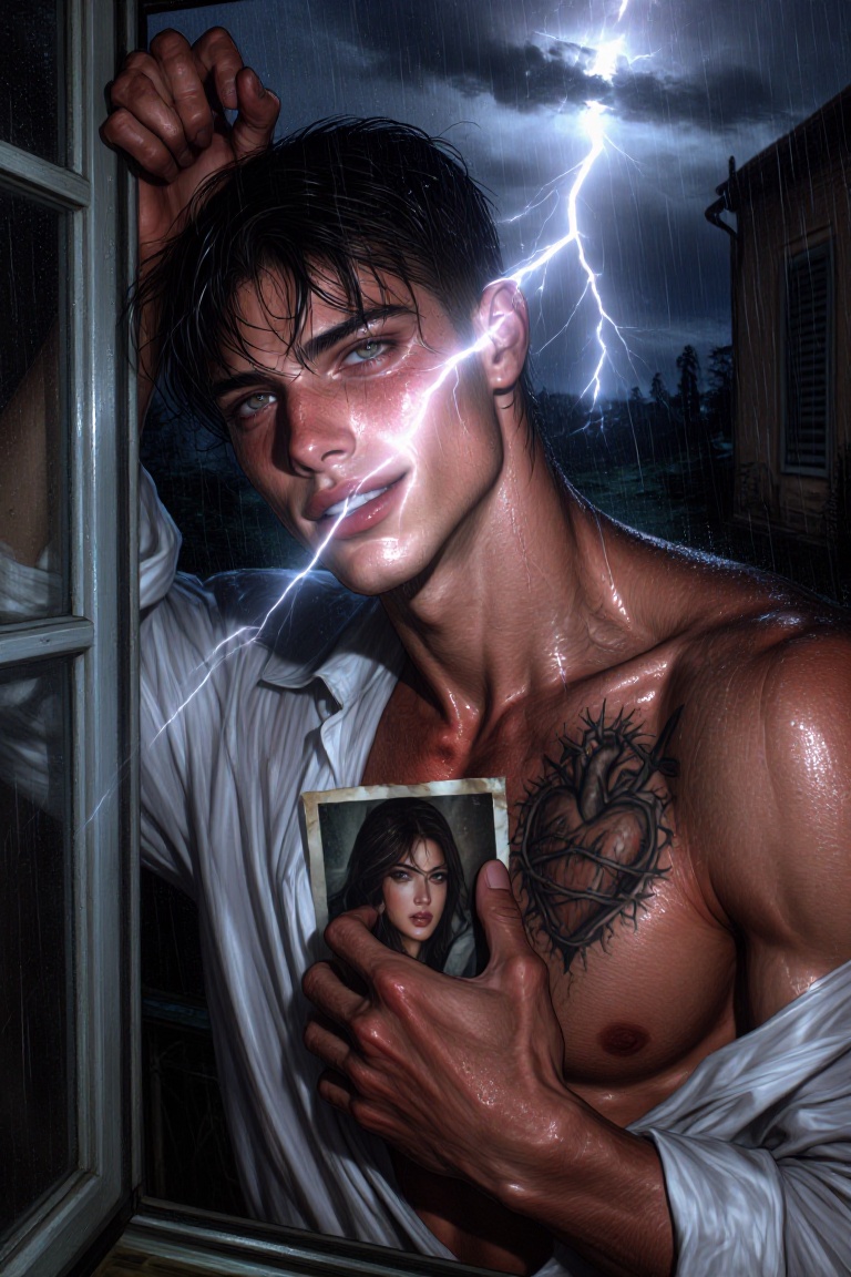 Tox1c1ty,  semi-closeup chest-up shot of a ridiculously handsome young Italian mafia stalker in his mid-twenties,  standin...