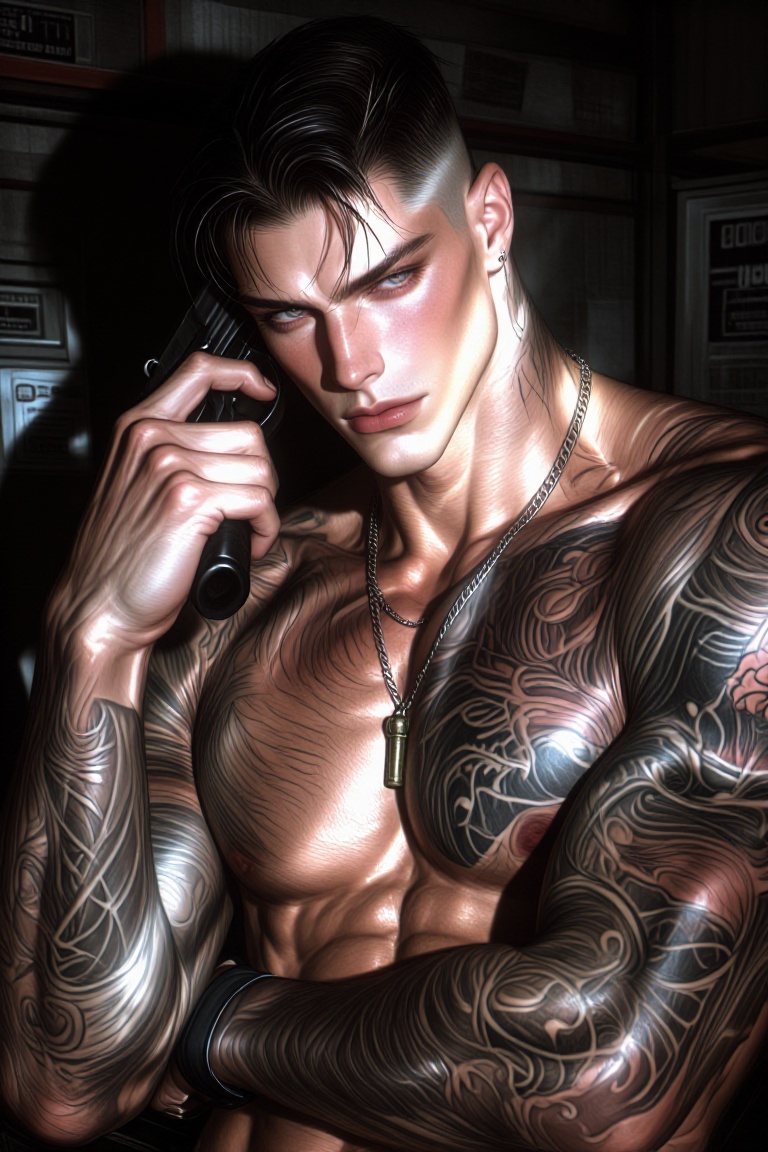 Tox1c1ty,  A man with a sharp,  angular jawline on Tensor.Art