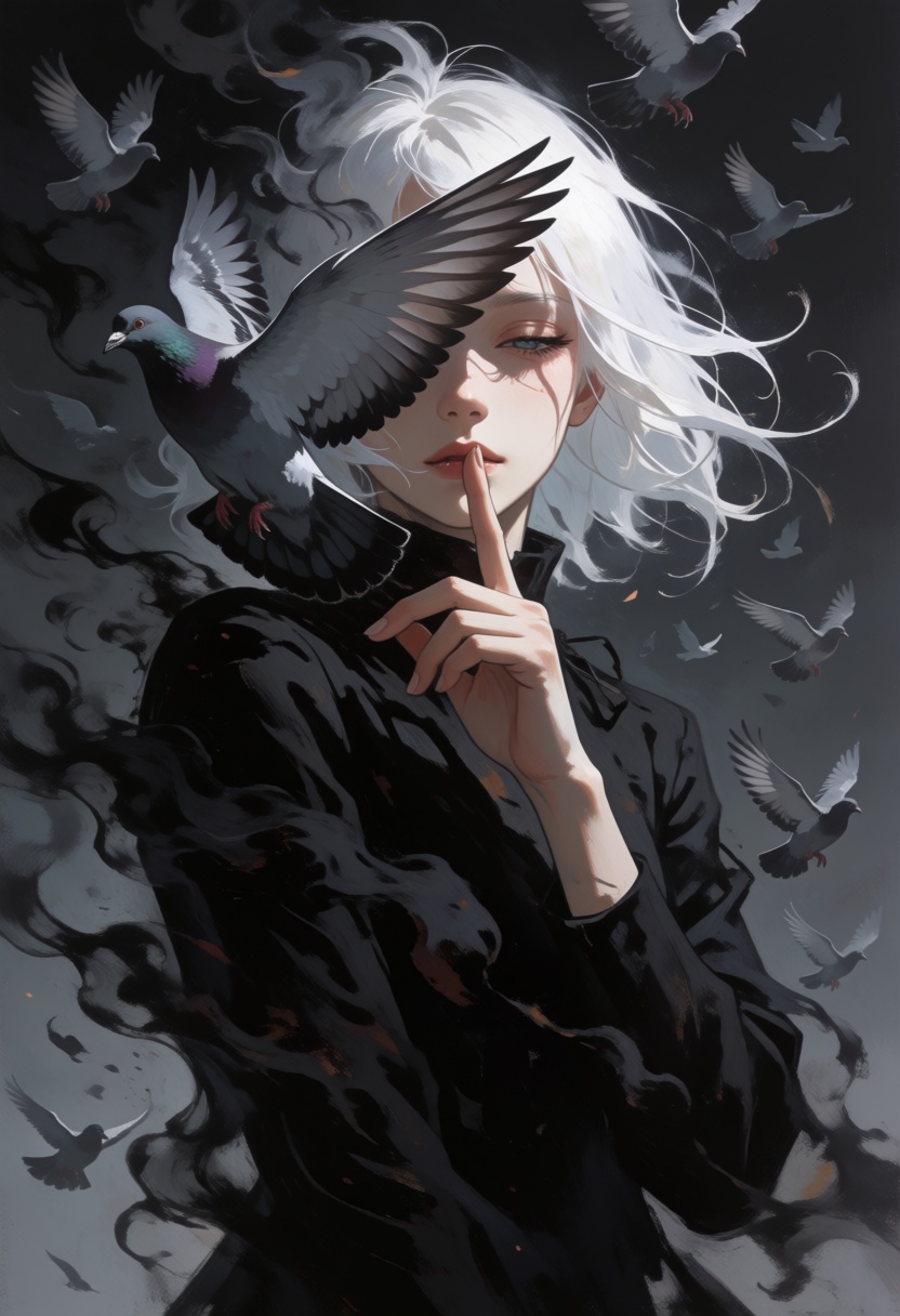Anime cinematic Acrylic style painting that is expressive,  gives it a dynamic and emotional quality. Anime art of a styli...