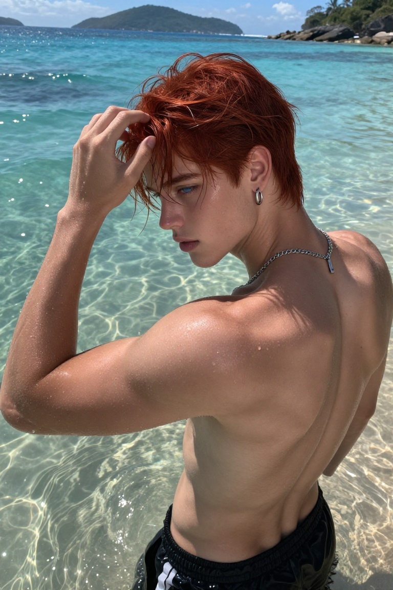 1male ,  pale skin ,  handsome face on Tensor.Art
