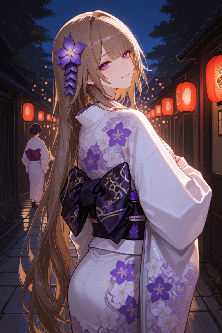 this is a digital artwork in an anime style,  depicting a young woman with long,  flowing on Tensor.Art