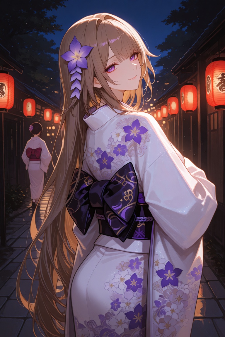this is a digital artwork in an anime style,  depicting a young woman with long,  flowing on Tensor.Art