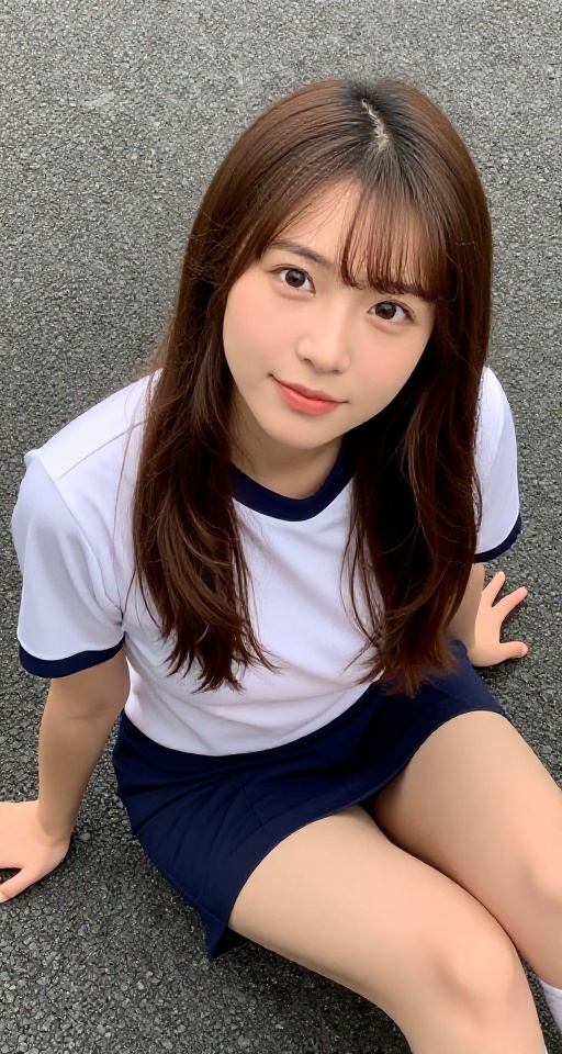 From a high bird's-eye view in a 16K resolution,  bird angle viewer. from above. 16K resolution detail 1girl solo long hai...