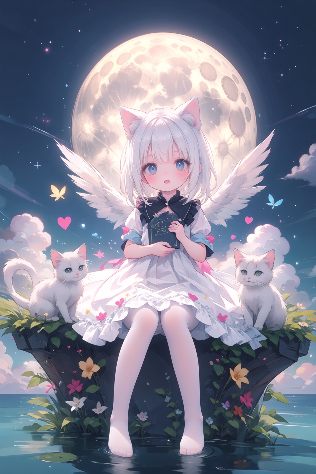 1girl,  animal ears,  moon on Tensor.Art
