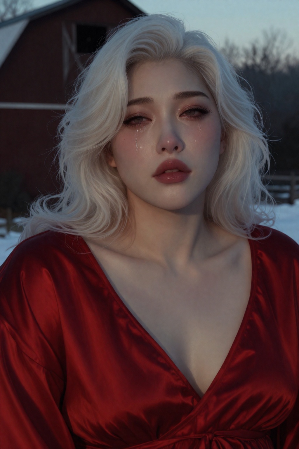 Asian ***** woman,  above bust portrait,  outdoor on Tensor.Art