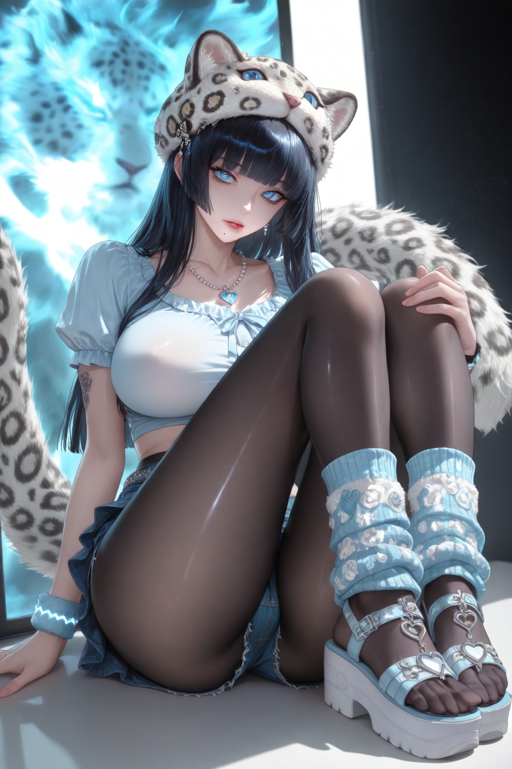 black pantyhose,  (shiny pantyhose), on Tensor.Art