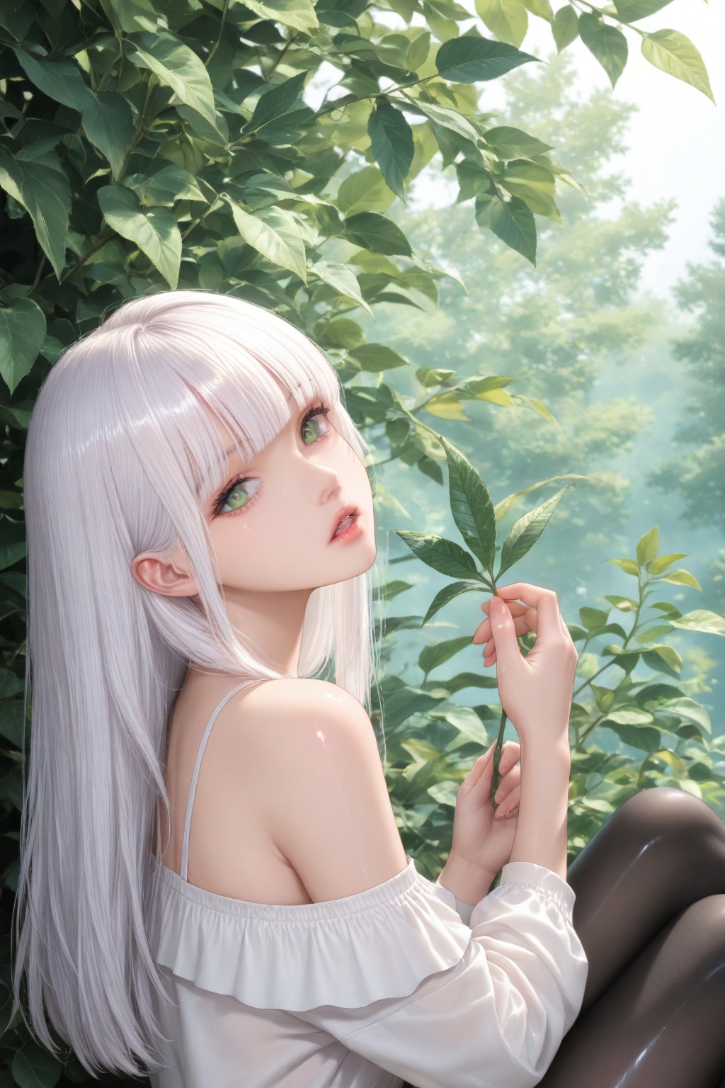 black pantyhose,  (shiny pantyhose),  1girl by 月老板 on Tensor.Art