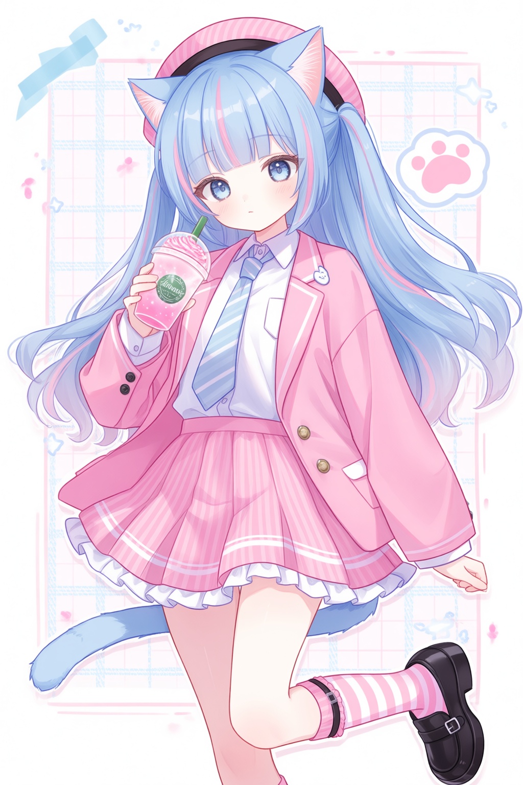 1girl,  animal ears,  black shoes on Tensor.Art