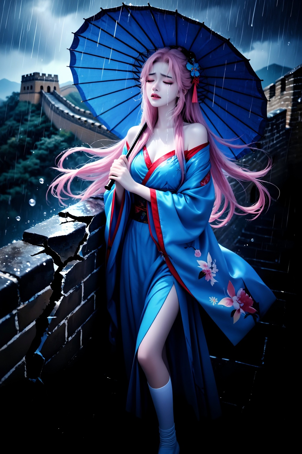 Highest quality,  ranked #1. Inspiration: Meng Jiangnu,  the Great Wall on Tensor.Art
