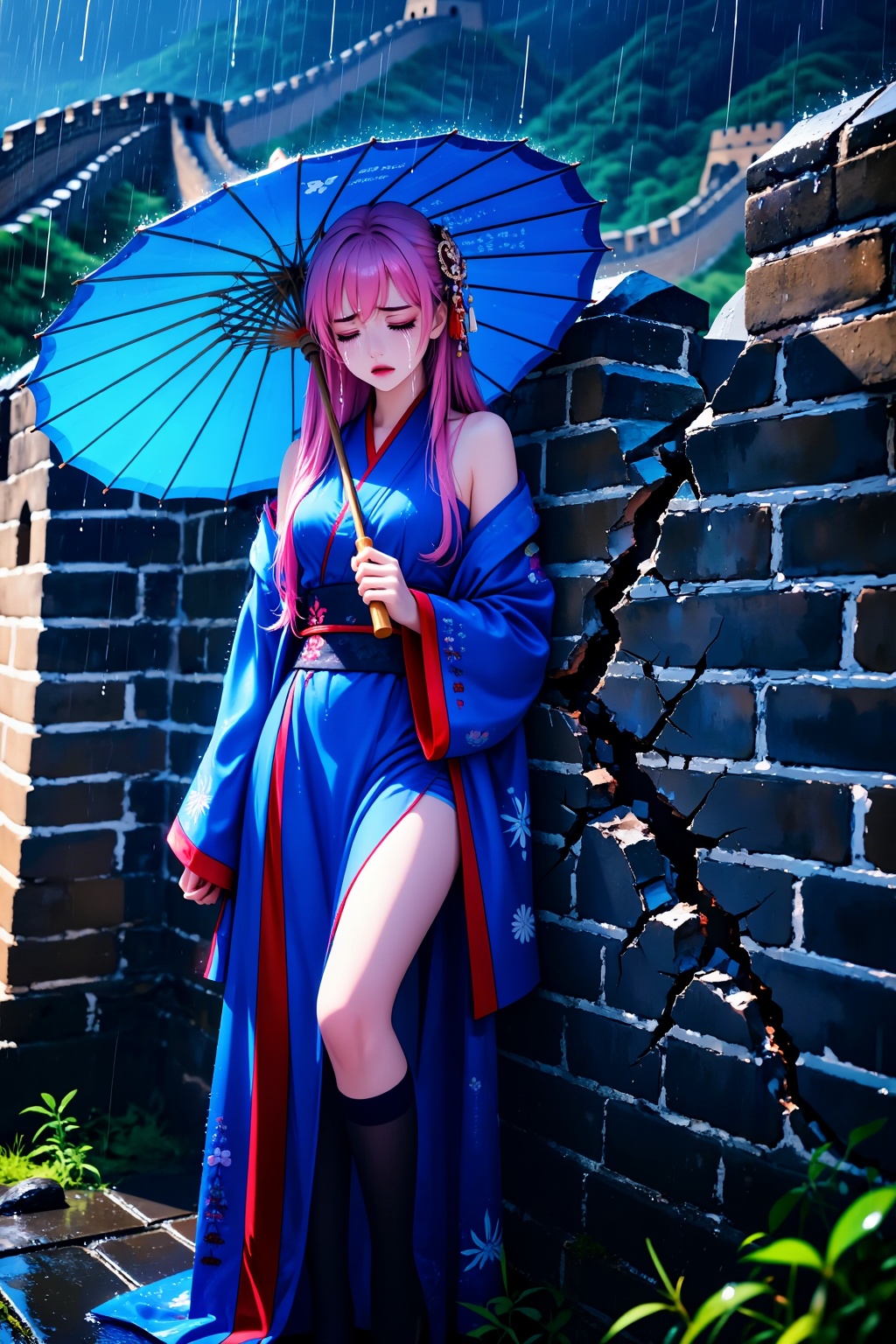 Highest quality,  ranked #1. Inspiration: Meng Jiangnu,  the Great Wall on Tensor.Art