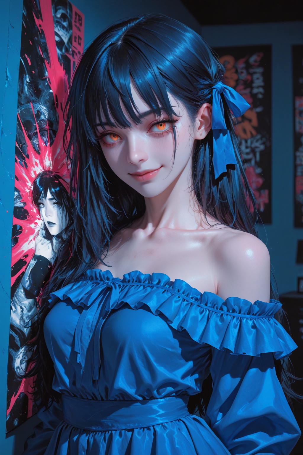 Chainsaw Man girl,  Monochrome manga style,  1girl by ikun on Tensor.Art