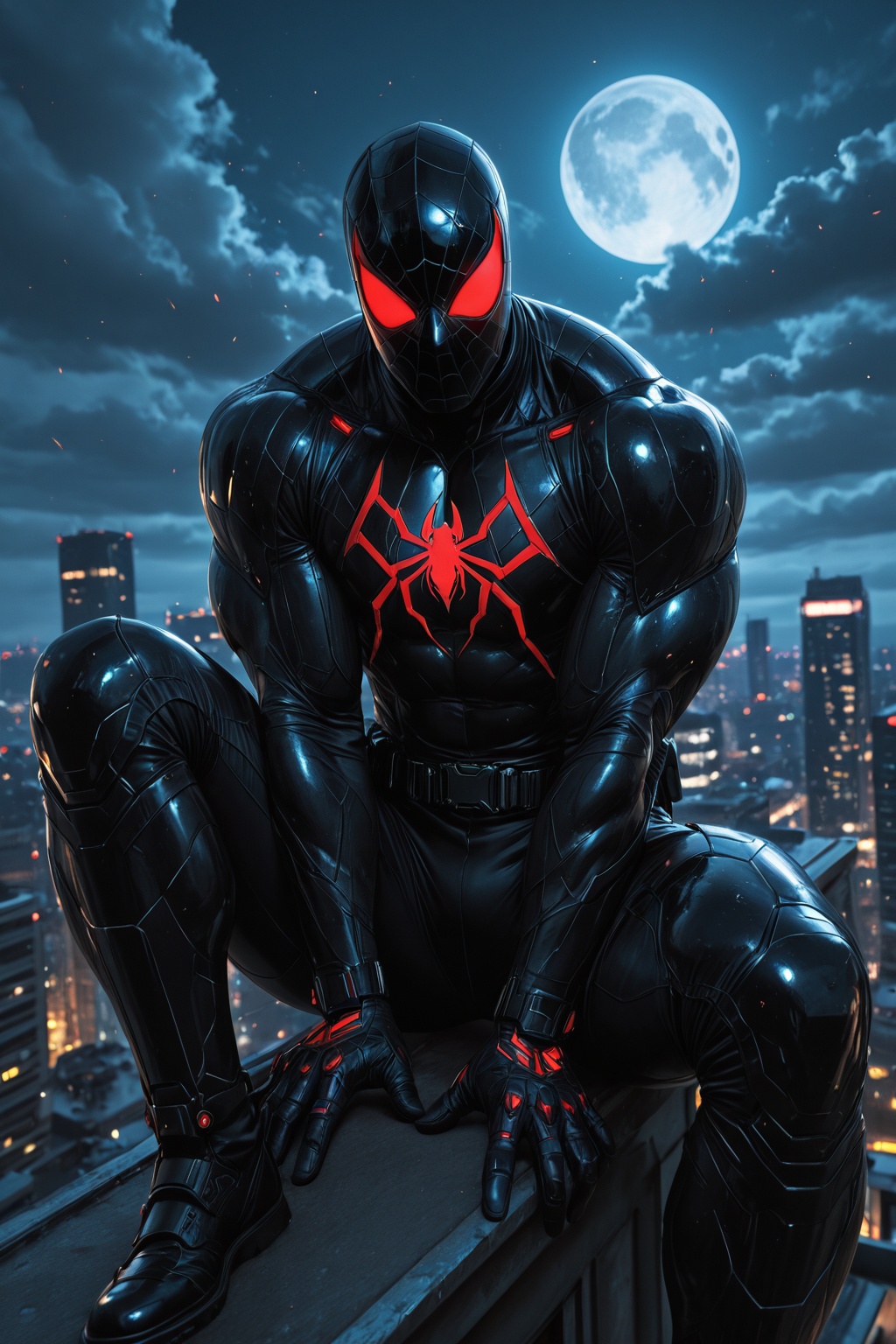 ............ ),  Spider-Man,  muscular athletic male body on Tensor.Art