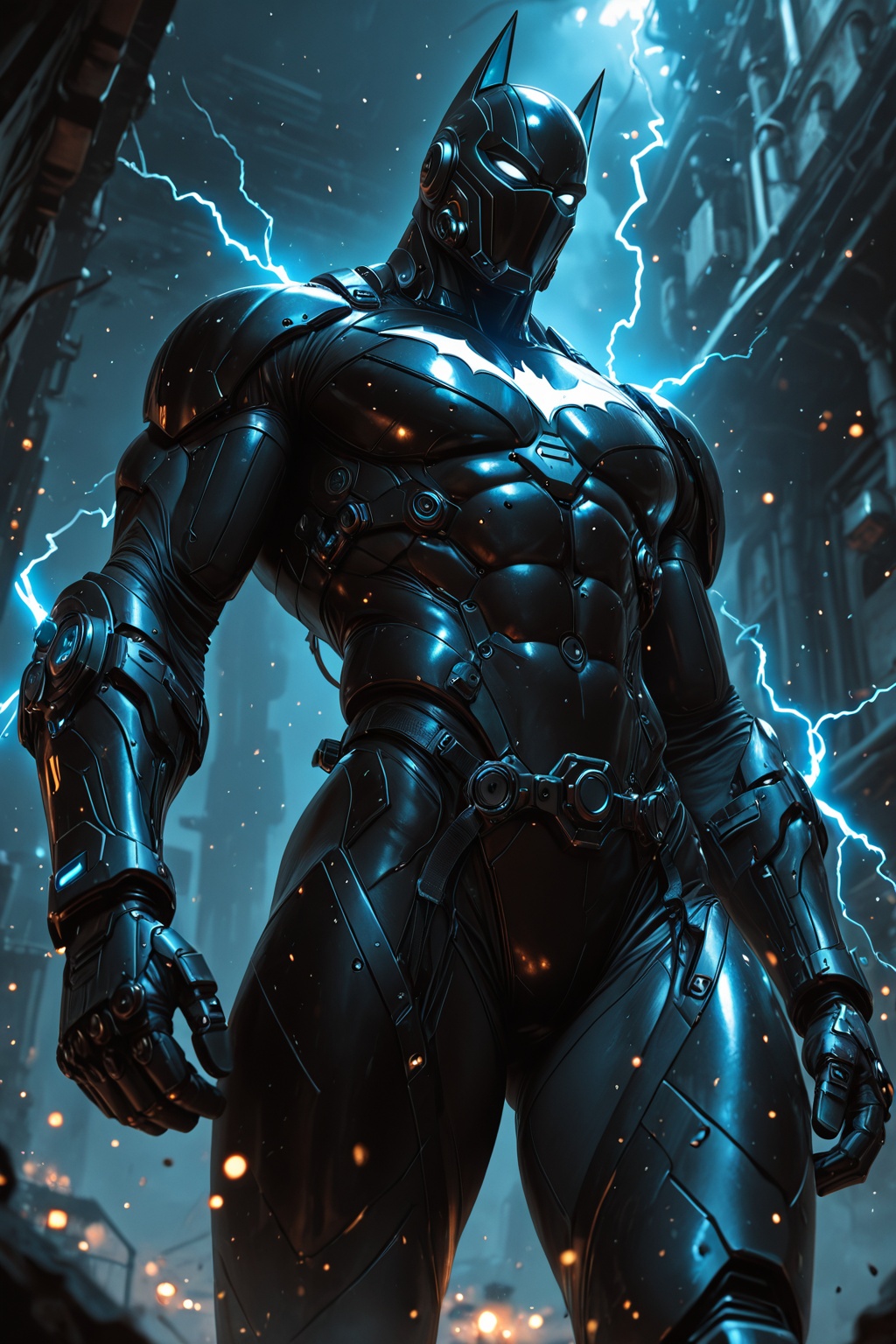 ............35mm lens,  depth of field futuristic Batman armored warrior,  solo on Tensor.Art