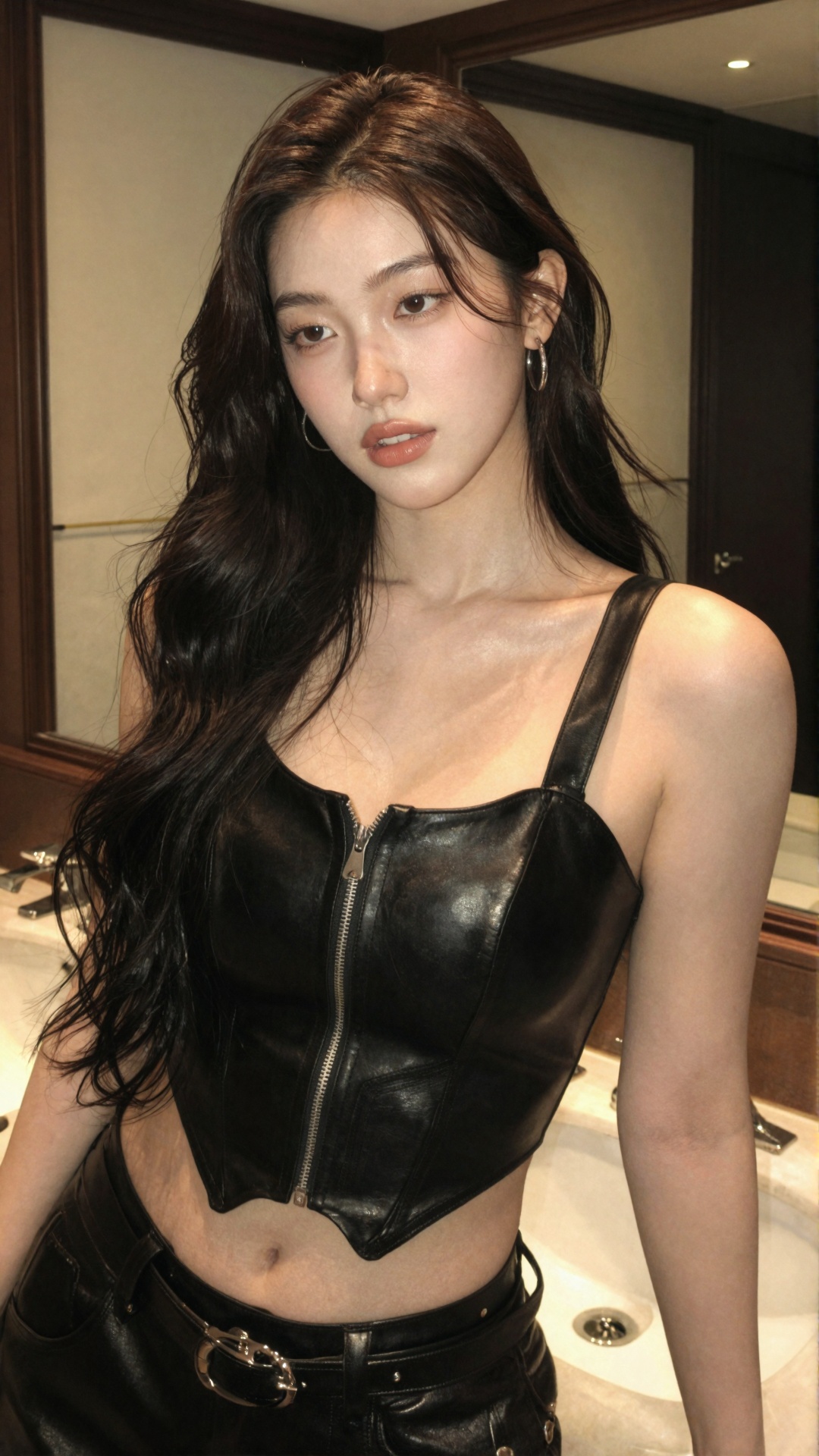 A young woman with a soft,  rounded oval face and a gently defined jawline,  fair smooth skin with a natural even finish....