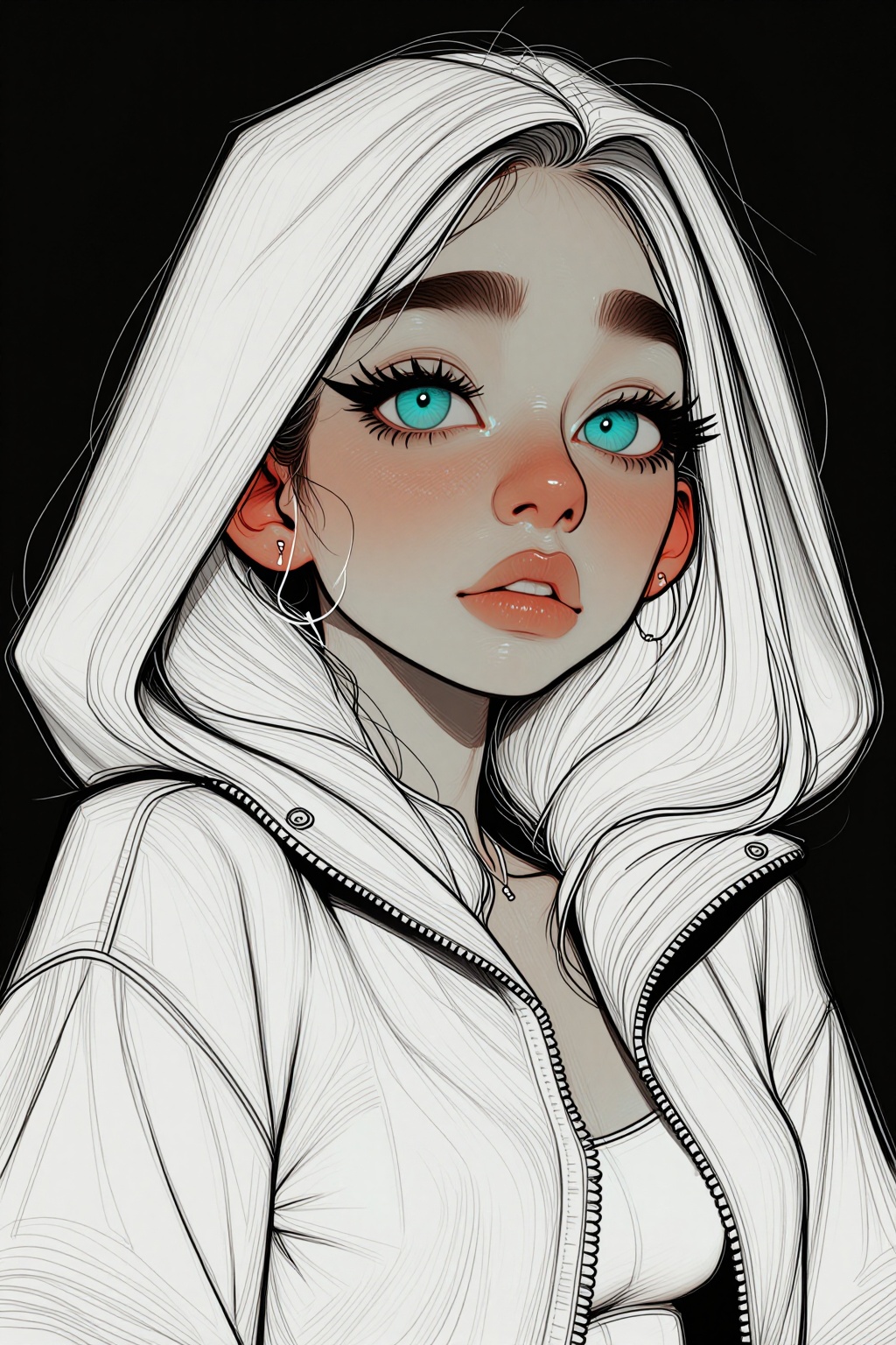 Ivysketch style featuring clean digital illustration with soft line art stylized cel shading subtle color gradients and sm...