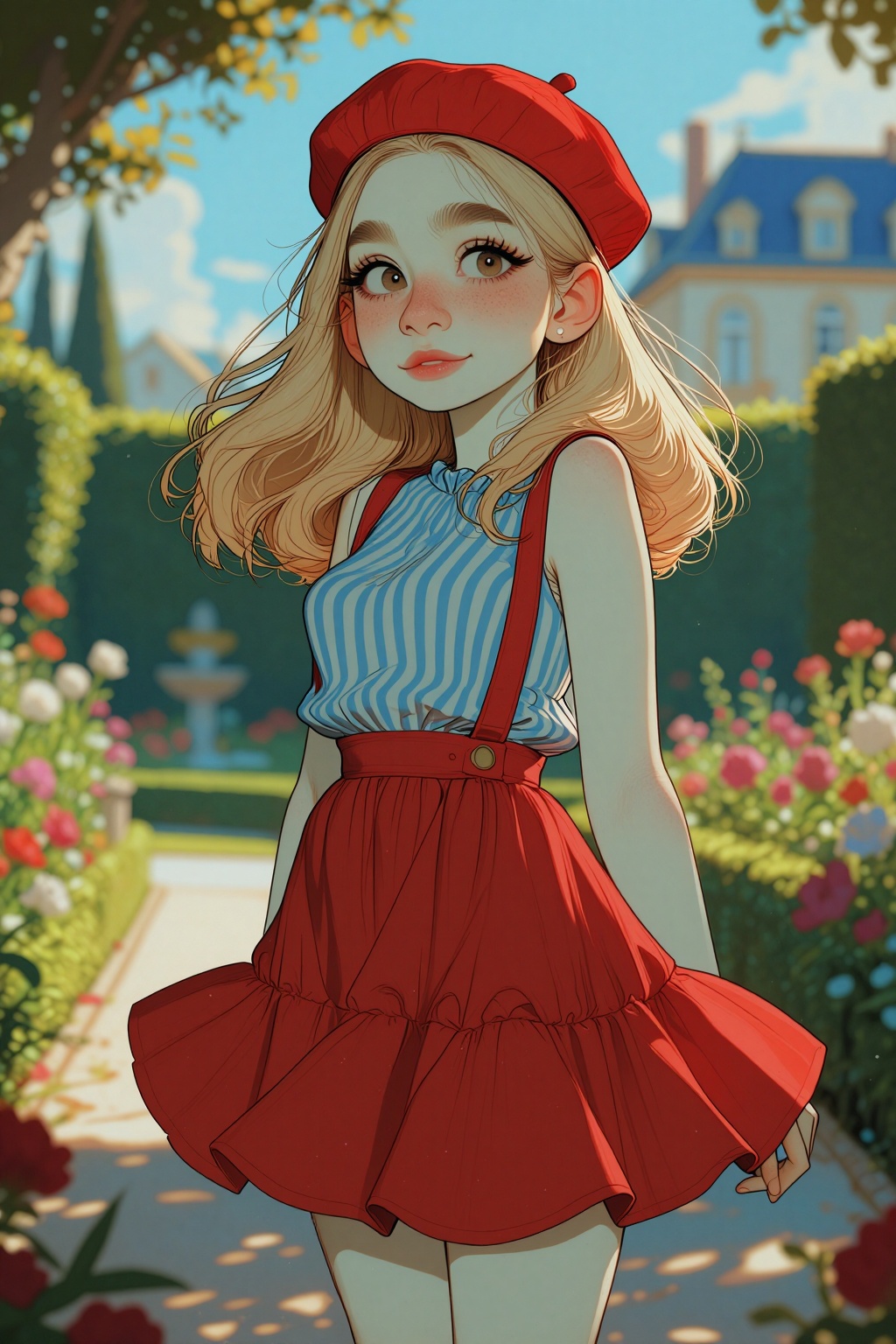 Ivysketch style featuring clean digital illustration with soft line art stylized cel shading subtle color gradients and sm...