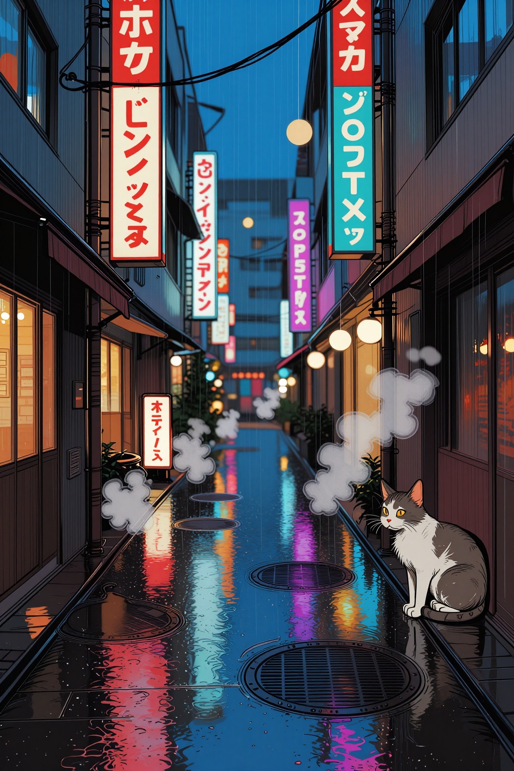 Ivysketch style featuring clean digital illustration with soft line art stylized cel shading subtle color gradients and sm...